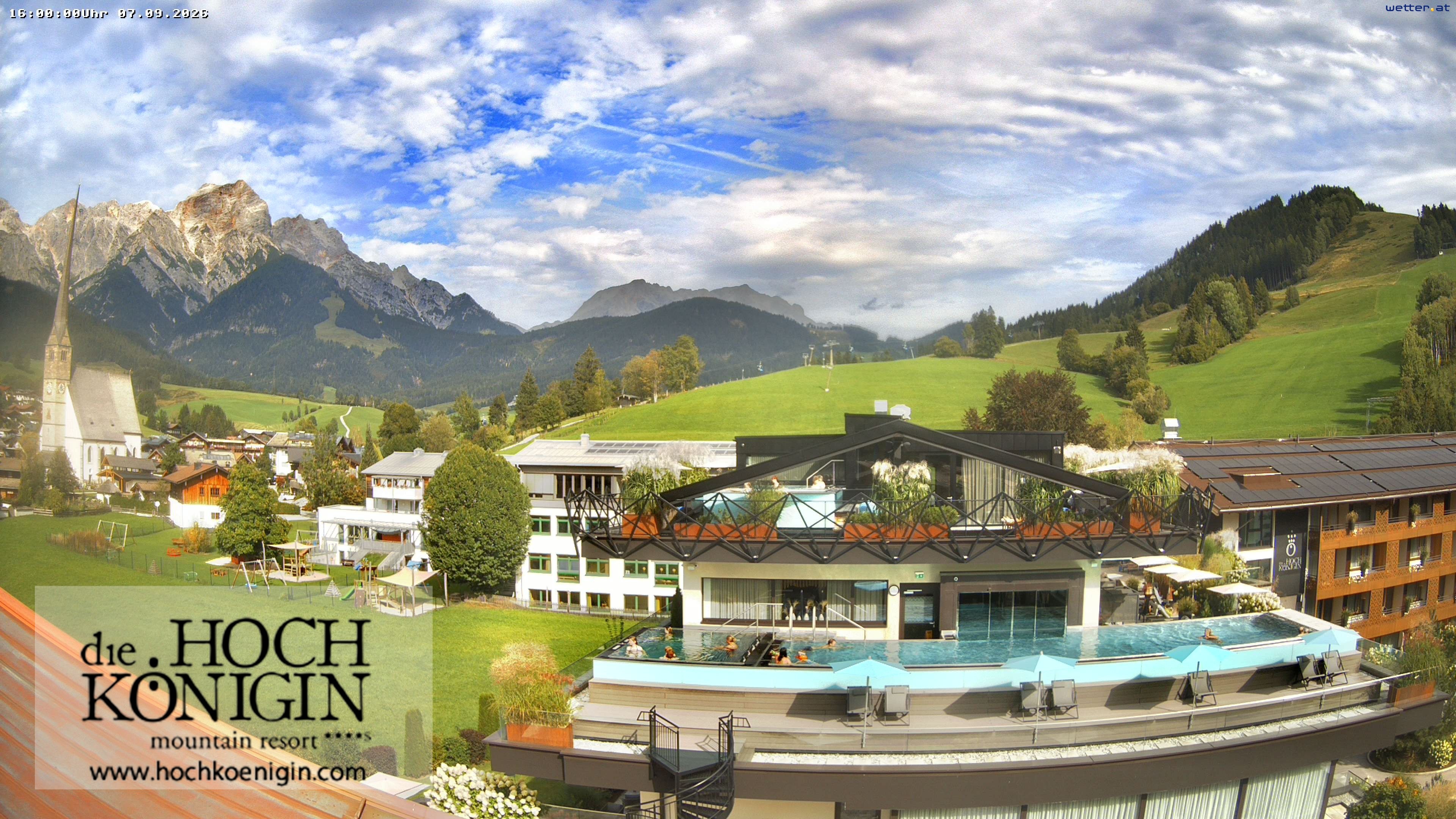 Archiv Foto Webcam Maria Alm: Ausblick Hotel Hochkönigin