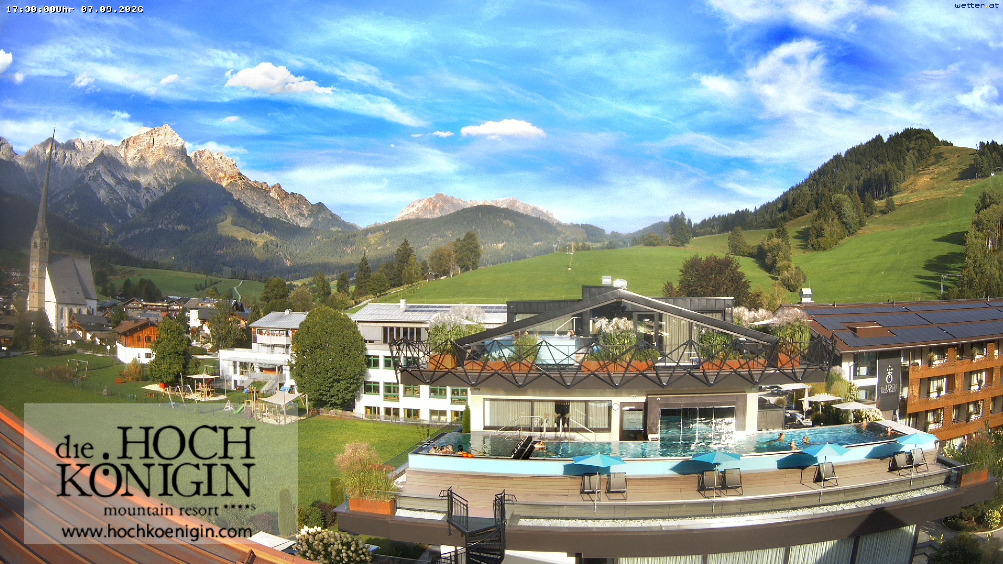 Archiv Foto Webcam Maria Alm: Ausblick Hotel Hochkönigin