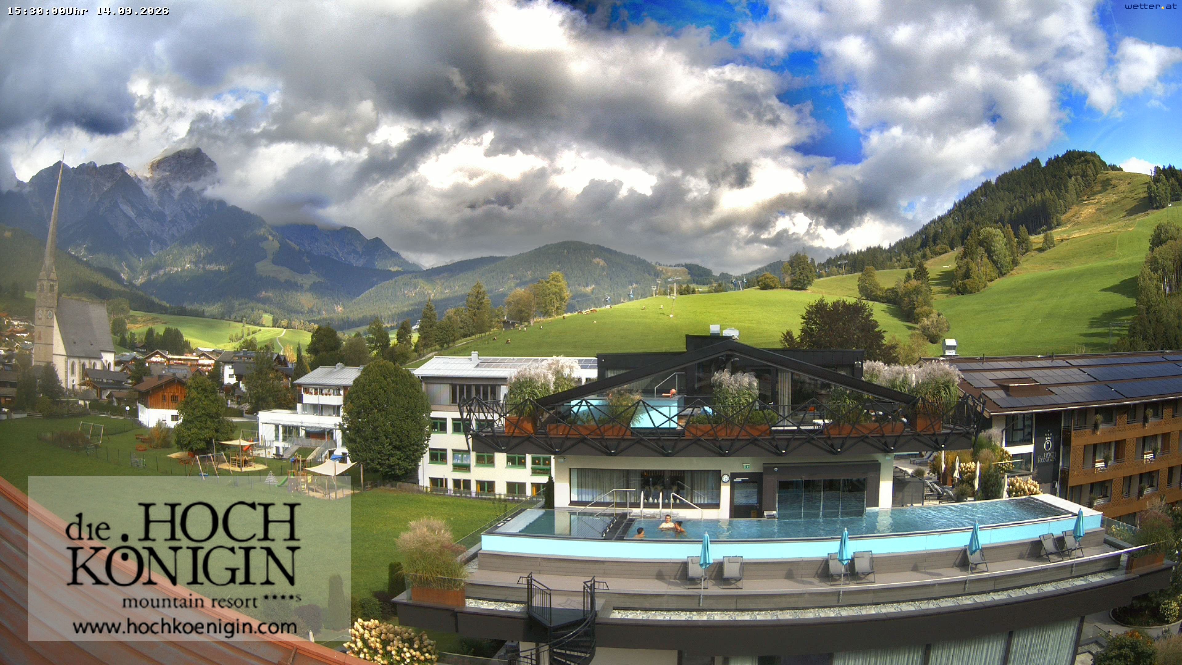 Archiv Foto Webcam Maria Alm: Ausblick Hotel Hochkönigin