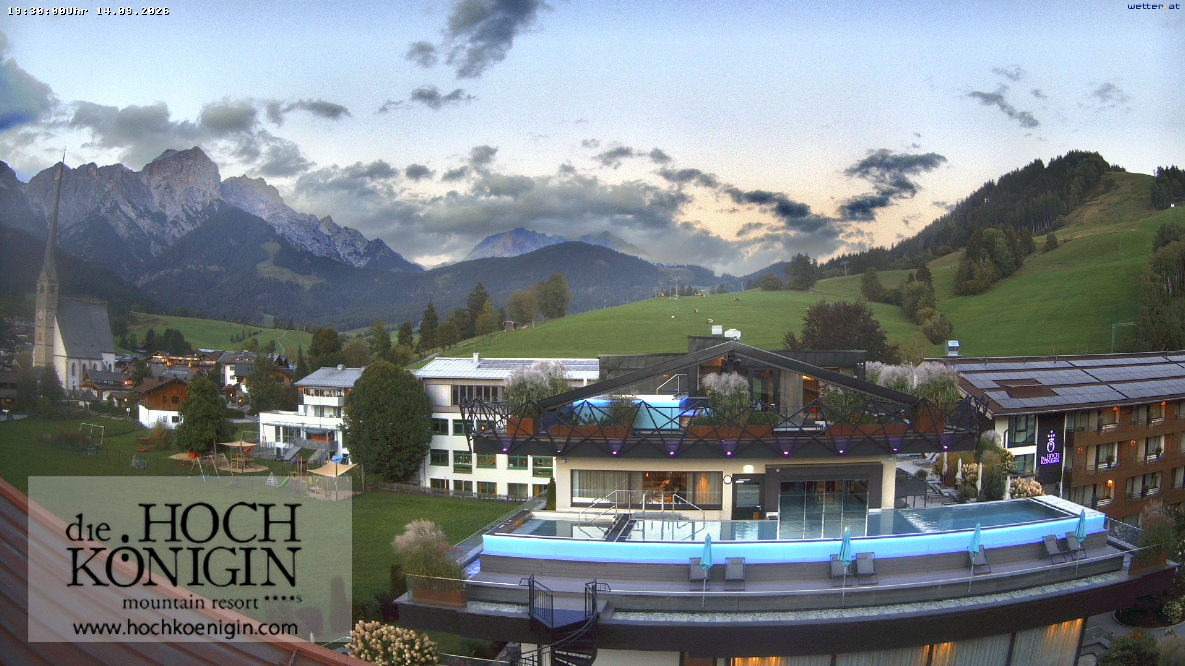 Archiv Foto Webcam Maria Alm: Ausblick Hotel Hochkönigin