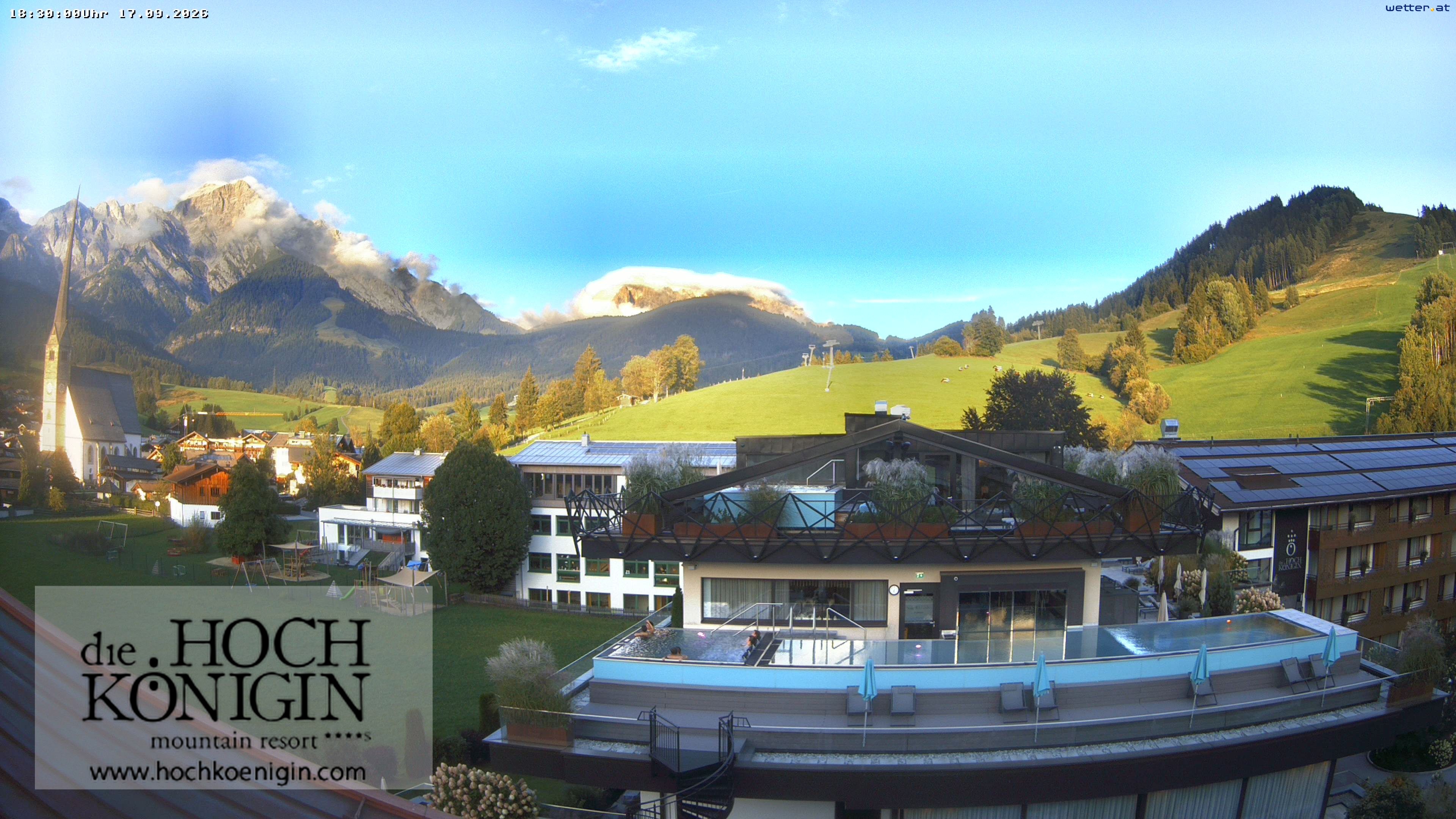 Archiv Foto Webcam Maria Alm: Ausblick Hotel Hochkönigin