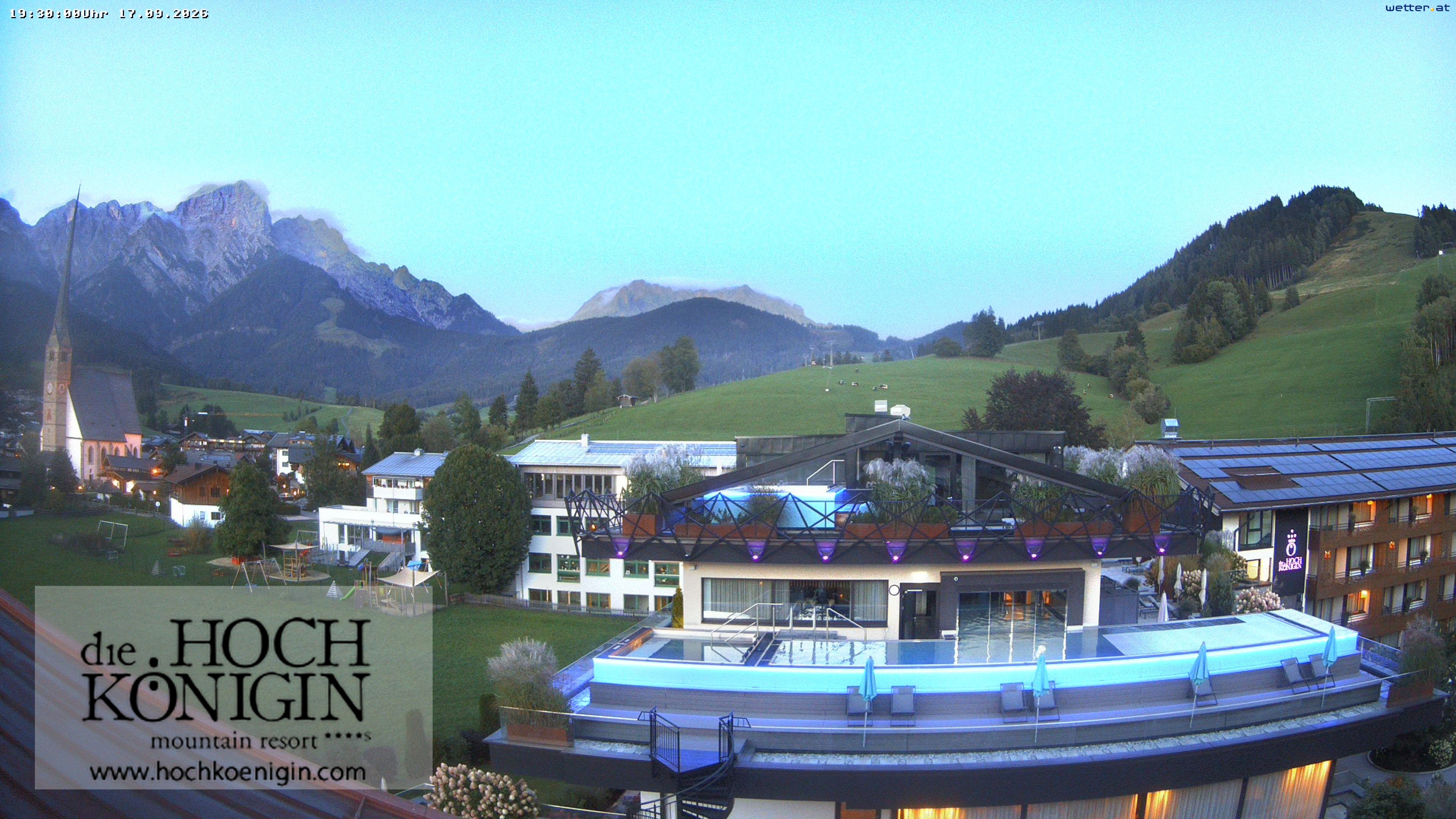 Archiv Foto Webcam Maria Alm: Ausblick Hotel Hochkönigin