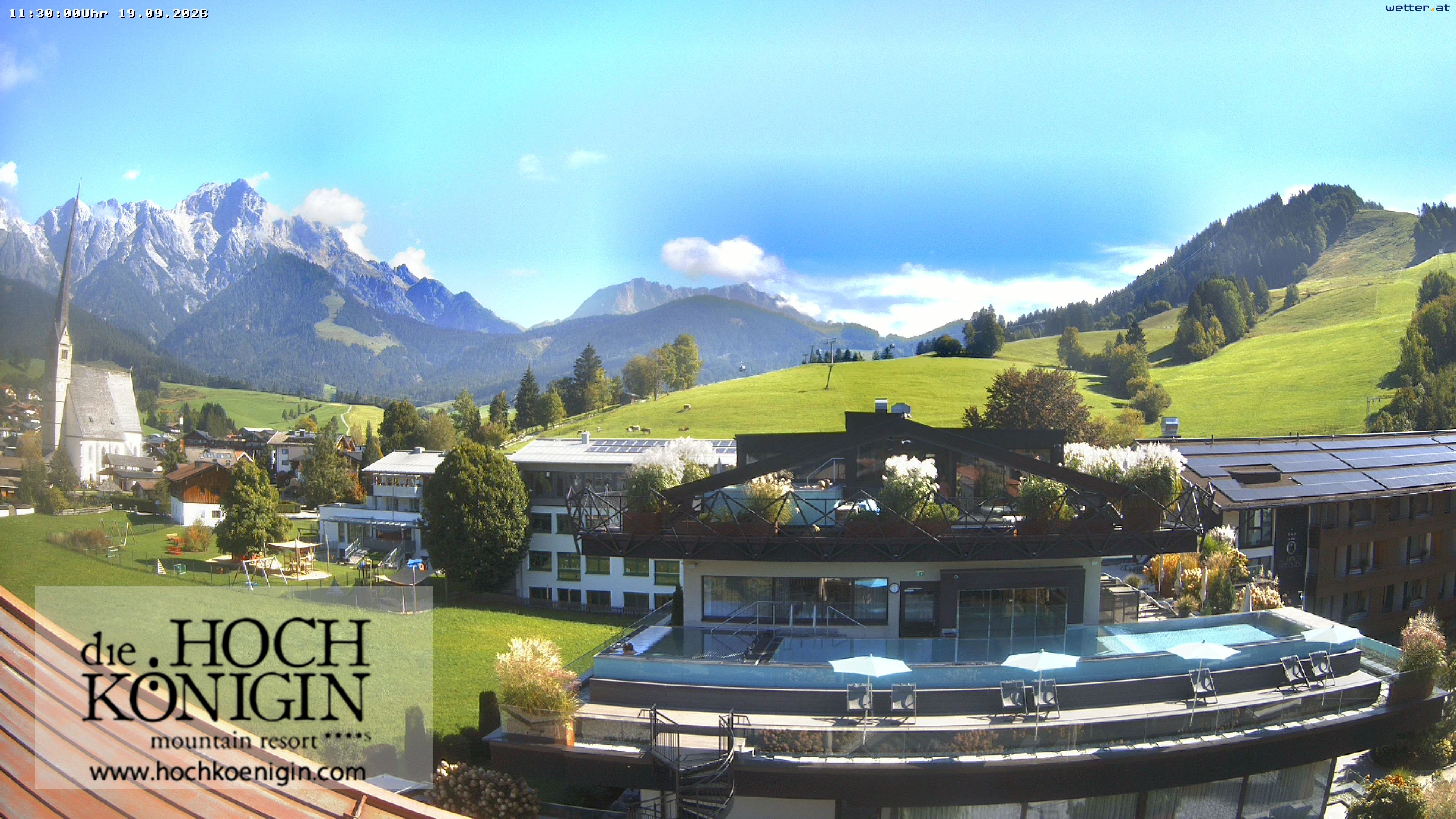 Archiv Foto Webcam Maria Alm: Ausblick Hotel Hochkönigin