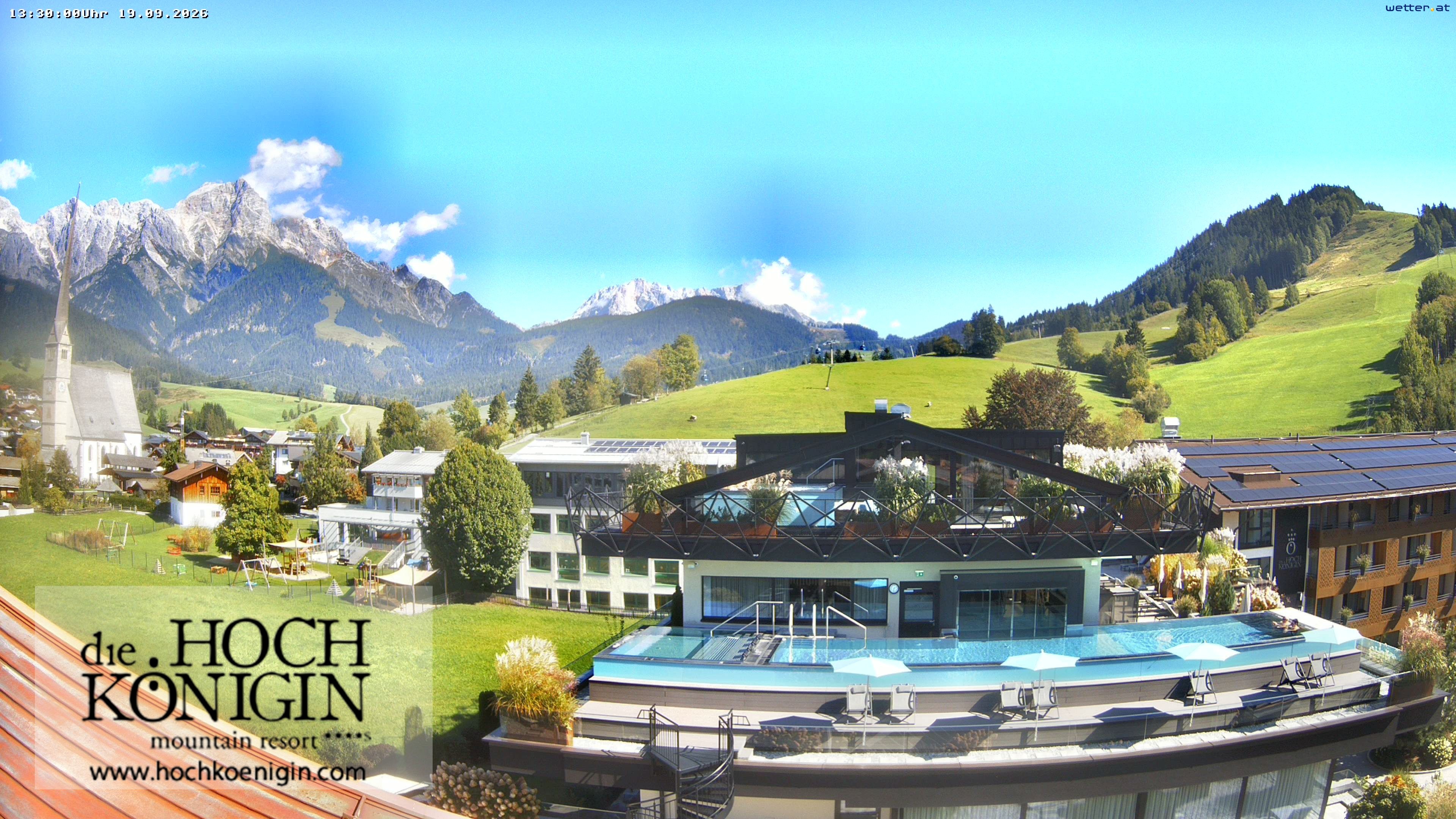 Archiv Foto Webcam Maria Alm: Ausblick Hotel Hochkönigin