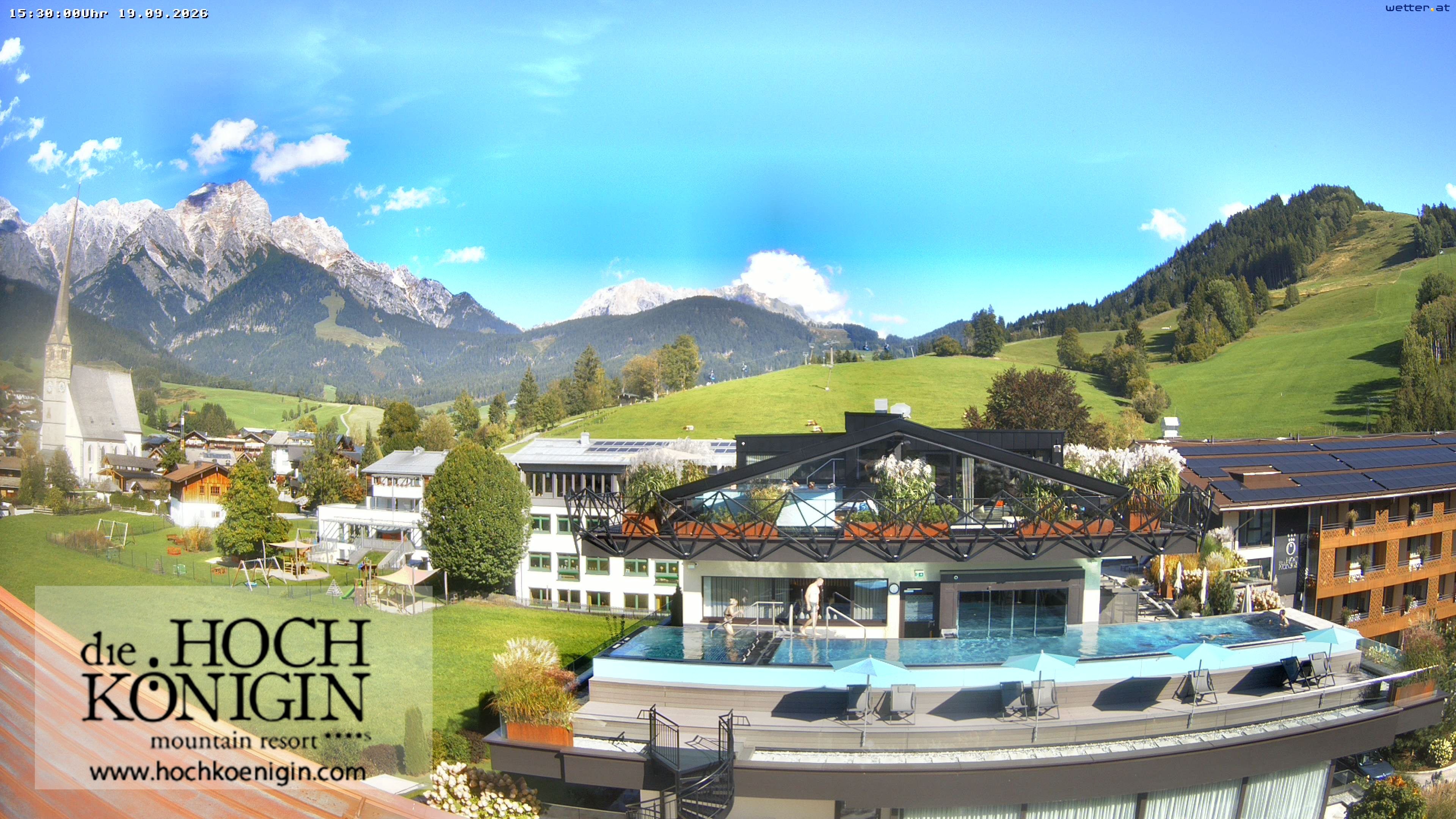 Archiv Foto Webcam Maria Alm: Ausblick Hotel Hochkönigin
