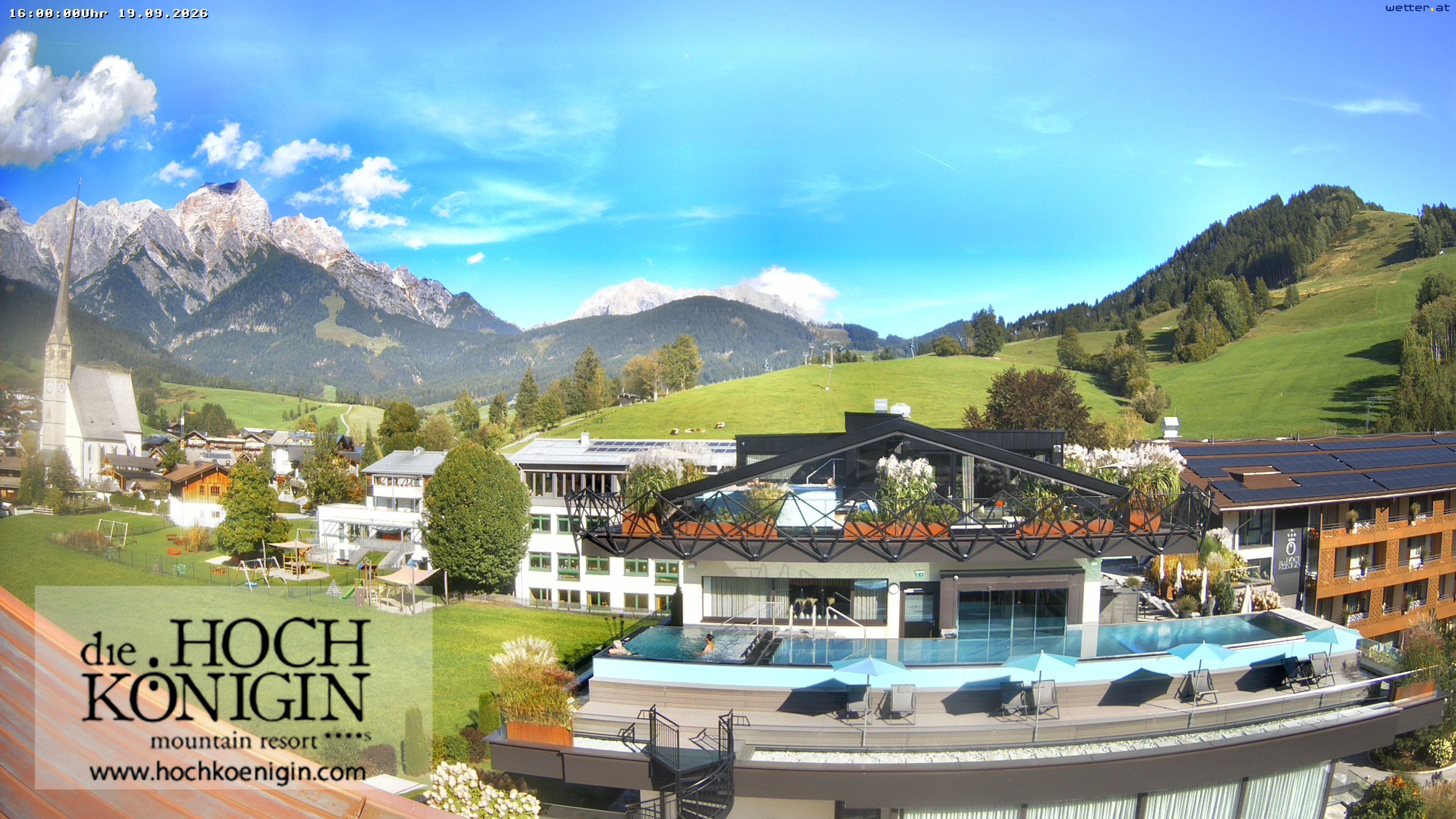 Archiv Foto Webcam Maria Alm: Ausblick Hotel Hochkönigin