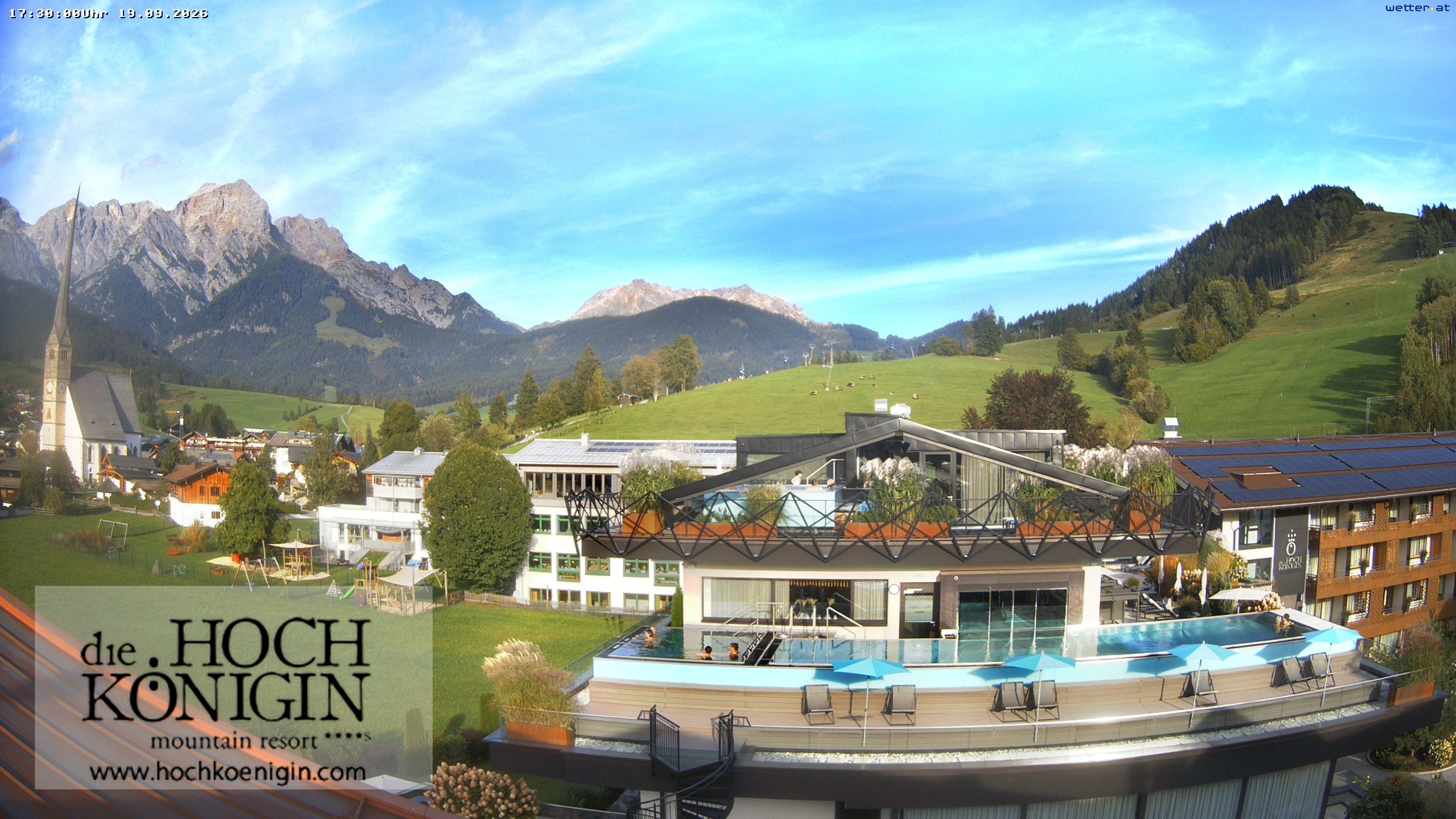 Archiv Foto Webcam Maria Alm: Ausblick Hotel Hochkönigin