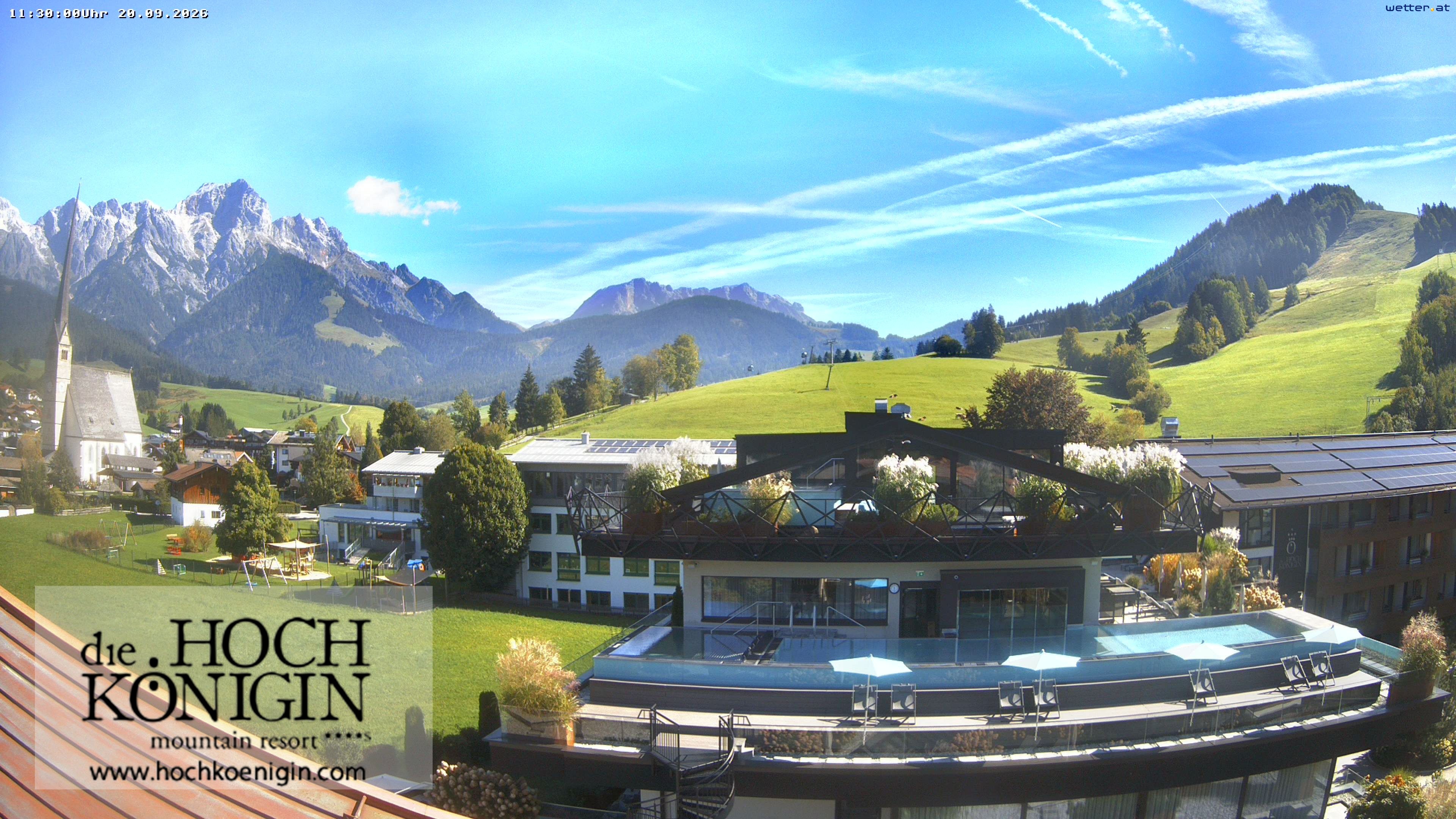 Archiv Foto Webcam Maria Alm: Ausblick Hotel Hochkönigin