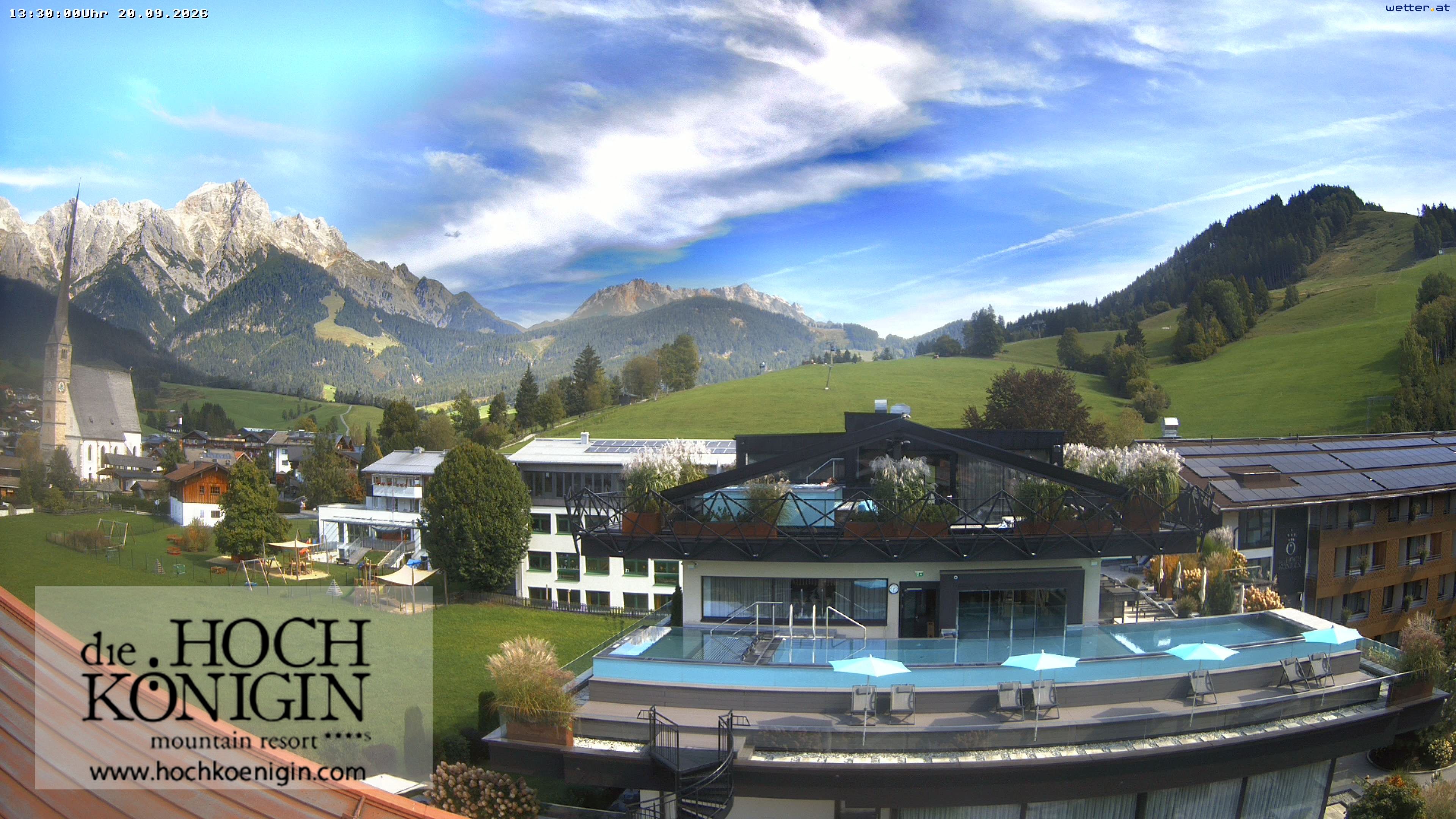 Archiv Foto Webcam Maria Alm: Ausblick Hotel Hochkönigin