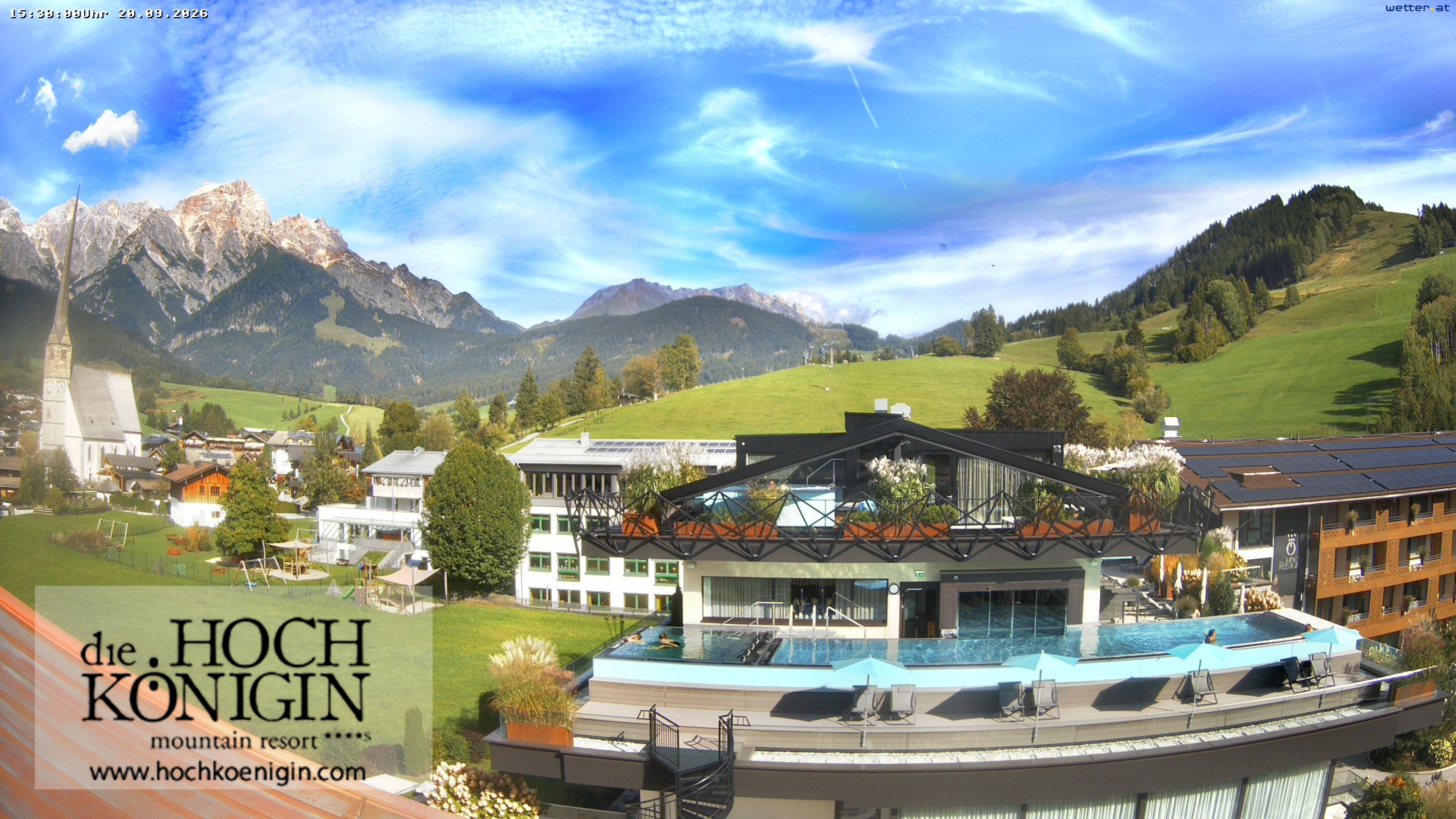 Archiv Foto Webcam Maria Alm: Ausblick Hotel Hochkönigin