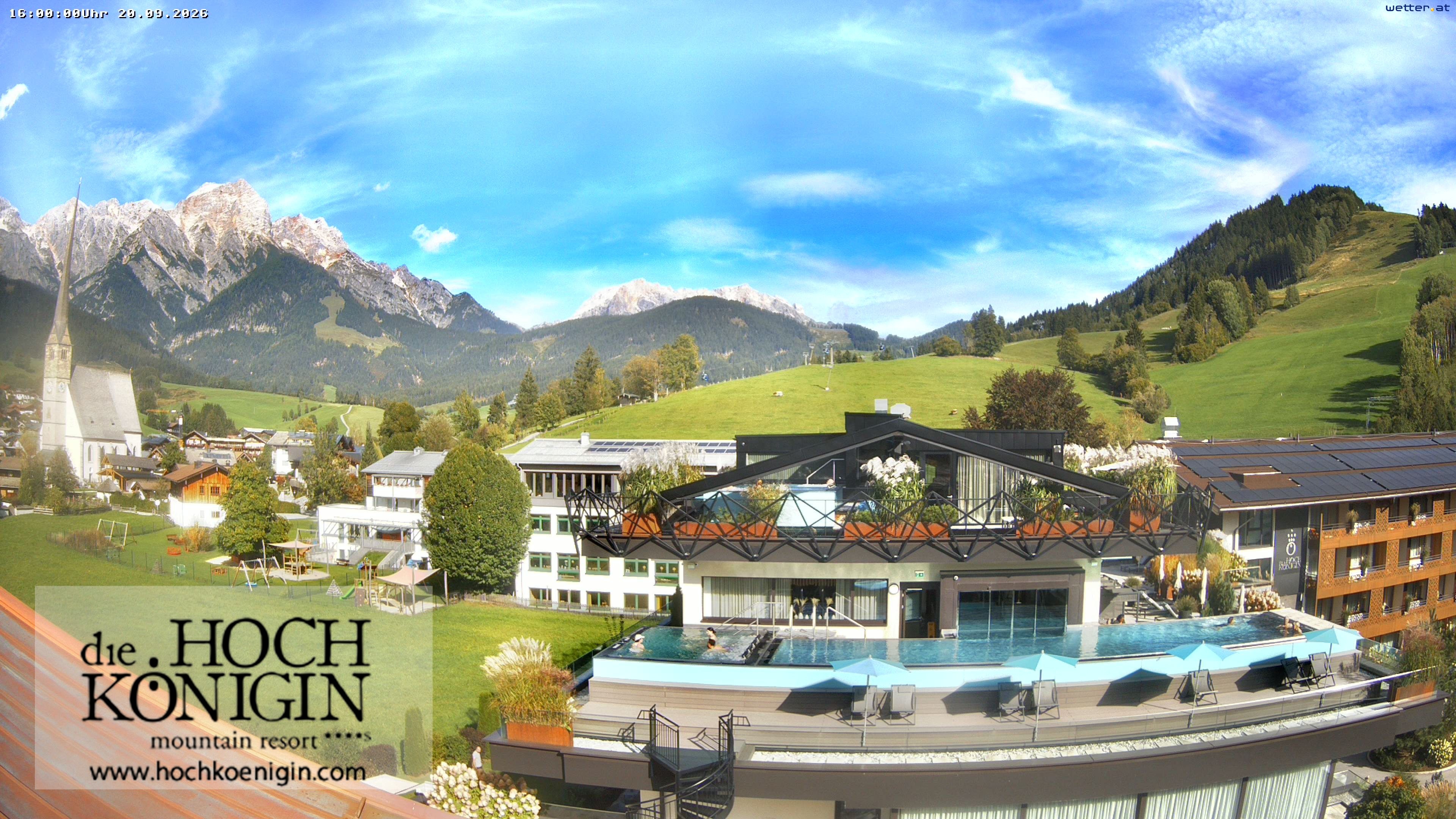 Archiv Foto Webcam Maria Alm: Ausblick Hotel Hochkönigin