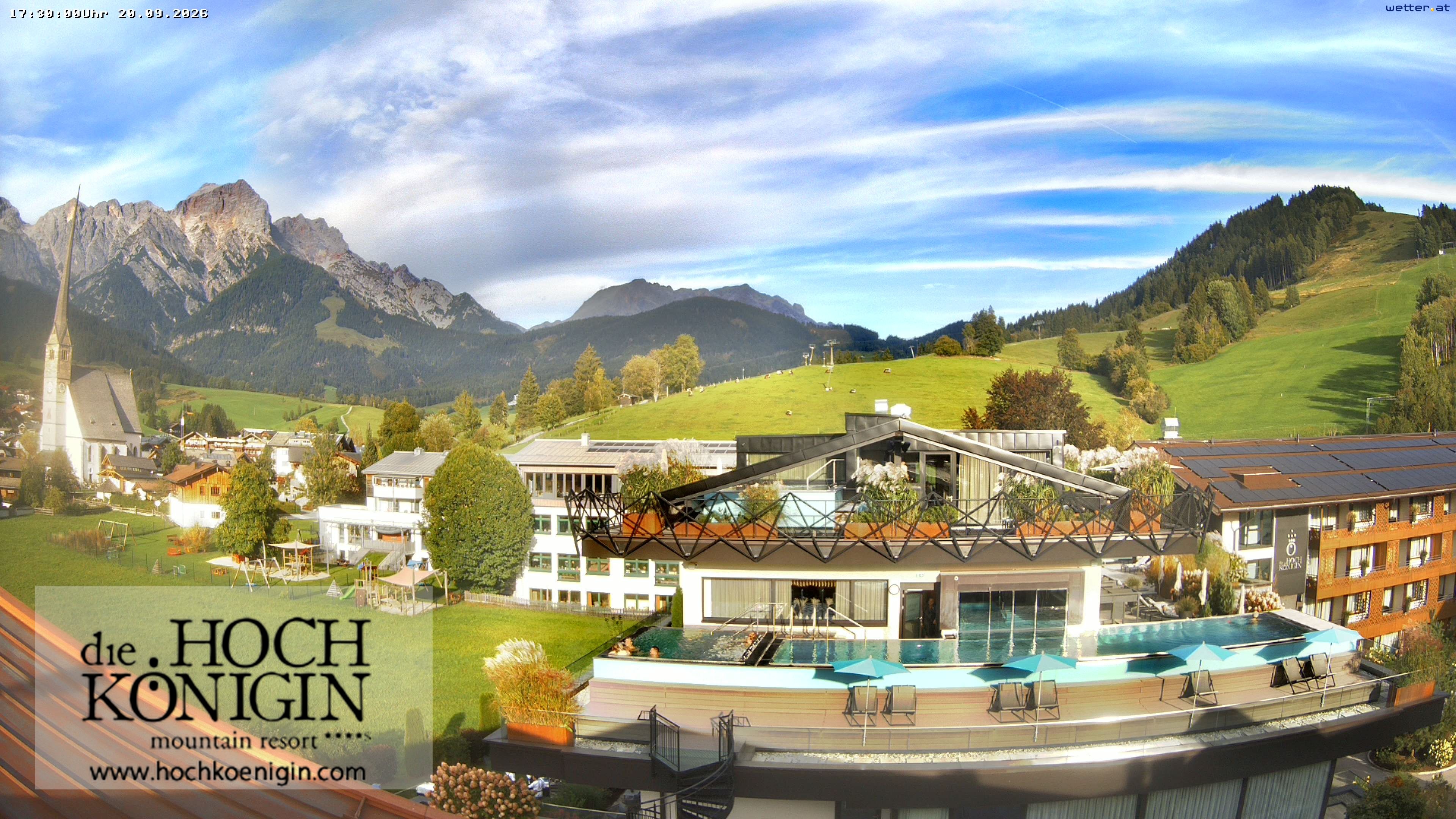 Archiv Foto Webcam Maria Alm: Ausblick Hotel Hochkönigin