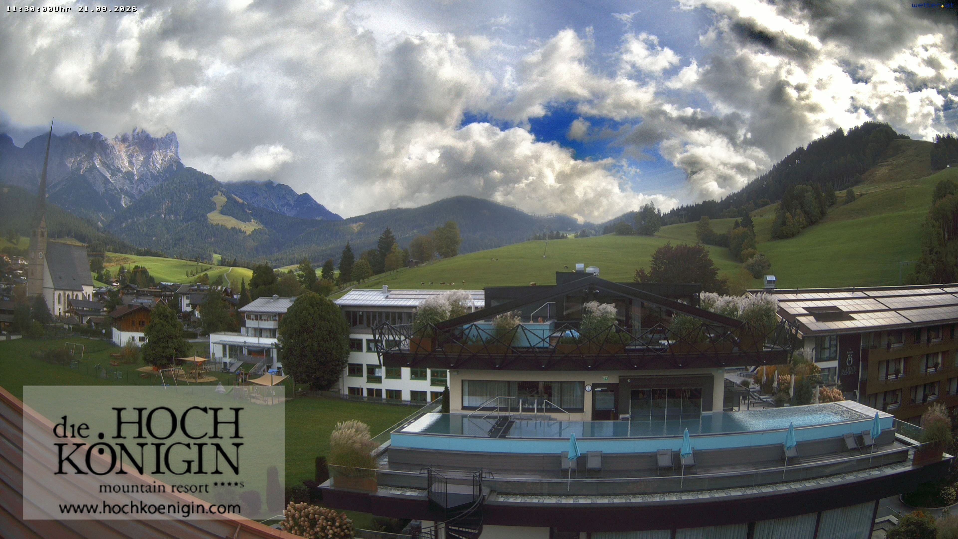 Archiv Foto Webcam Maria Alm: Ausblick Hotel Hochkönigin
