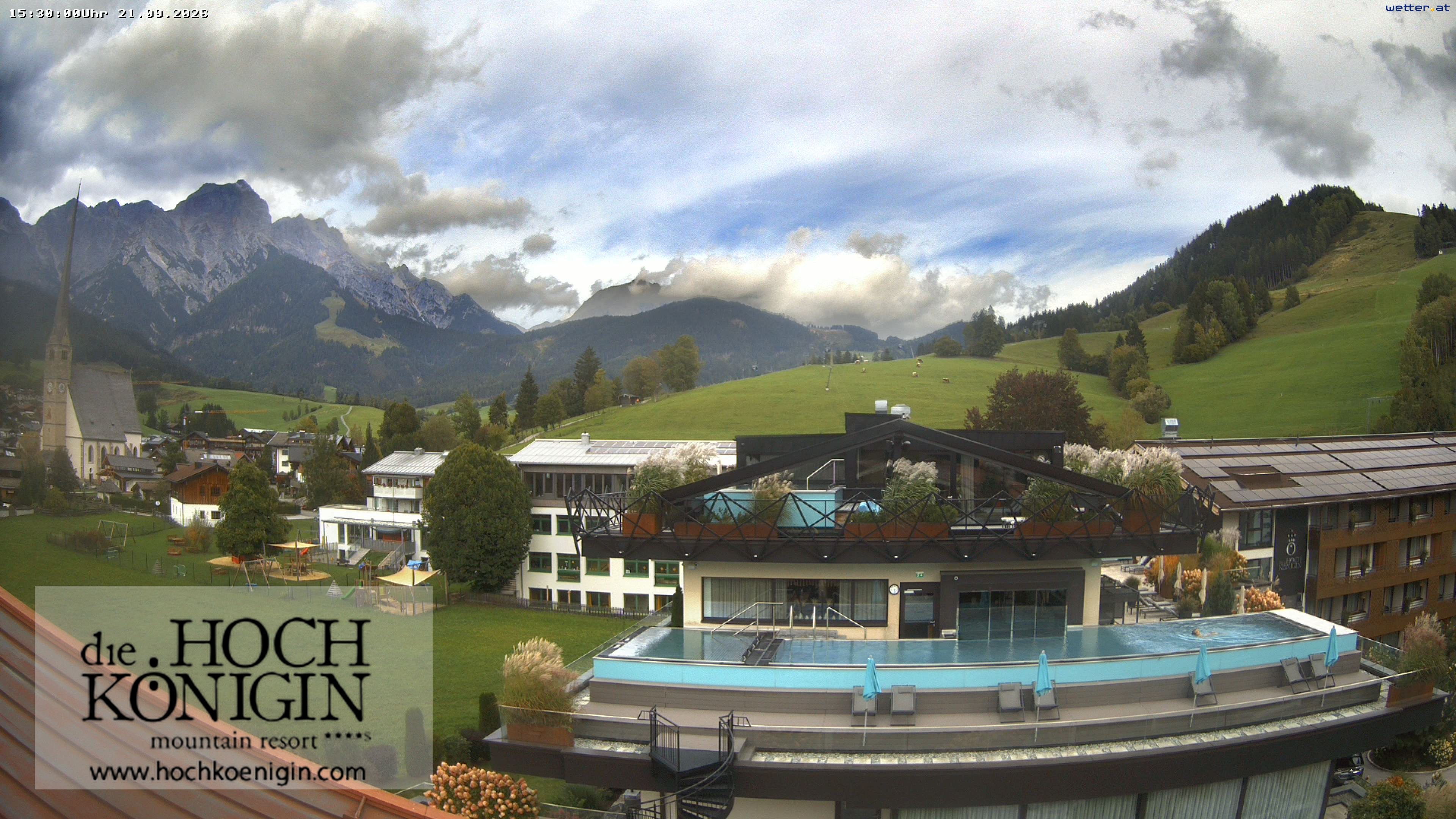 Archiv Foto Webcam Maria Alm: Ausblick Hotel Hochkönigin