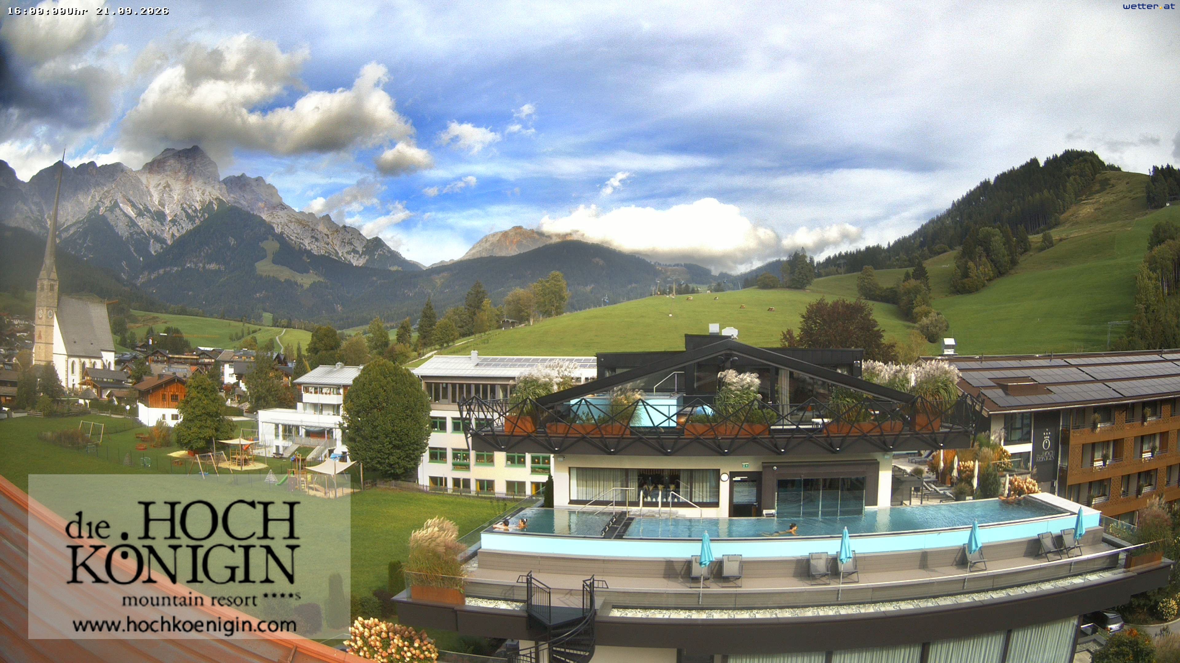 Archiv Foto Webcam Maria Alm: Ausblick Hotel Hochkönigin