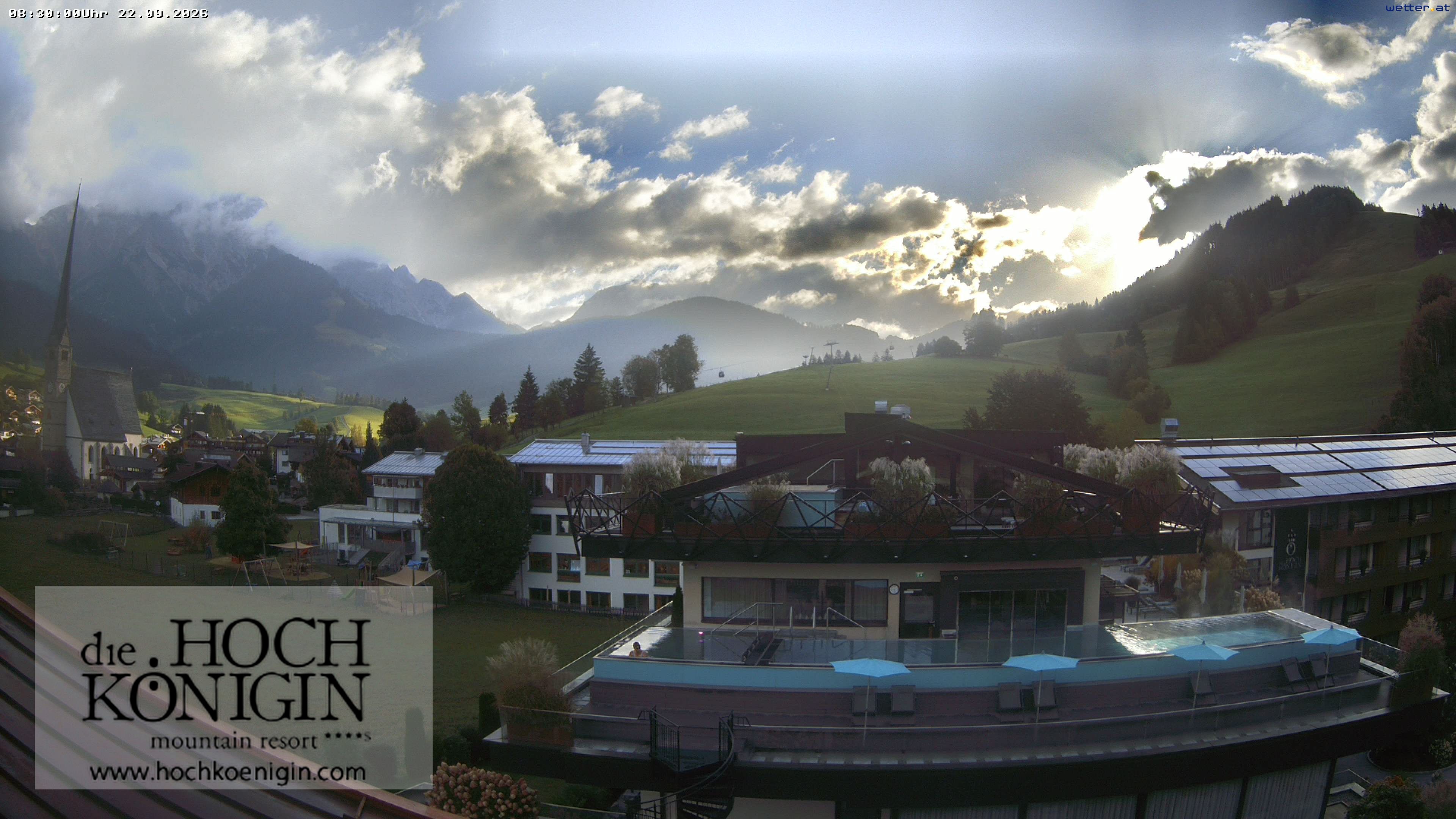Archiv Foto Webcam Maria Alm: Ausblick Hotel Hochkönigin