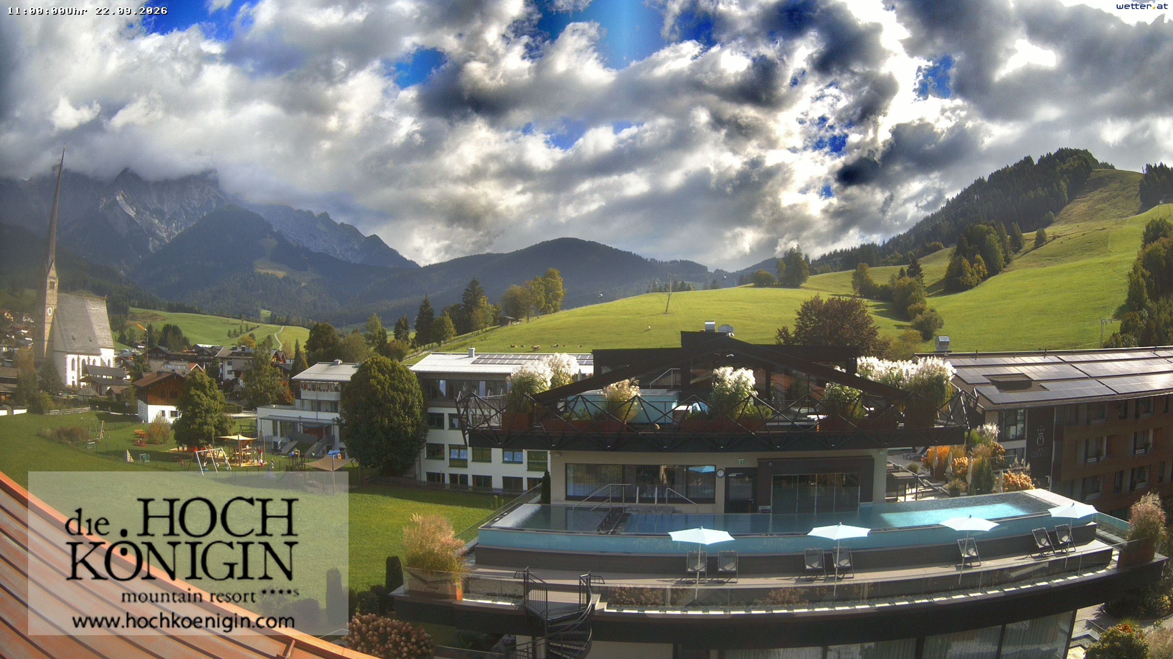 Archiv Foto Webcam Maria Alm: Ausblick Hotel Hochkönigin