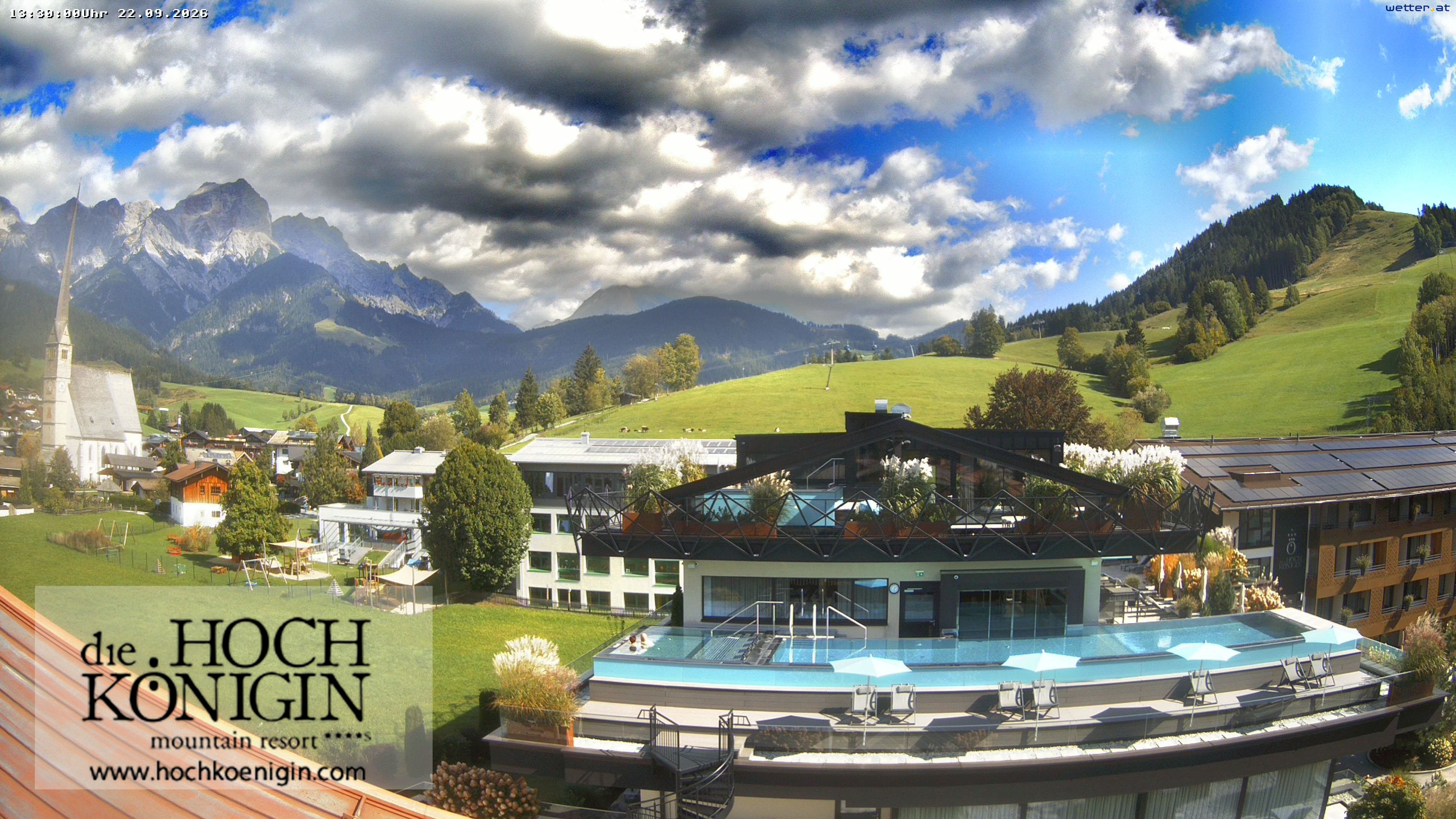 Archiv Foto Webcam Maria Alm: Ausblick Hotel Hochkönigin