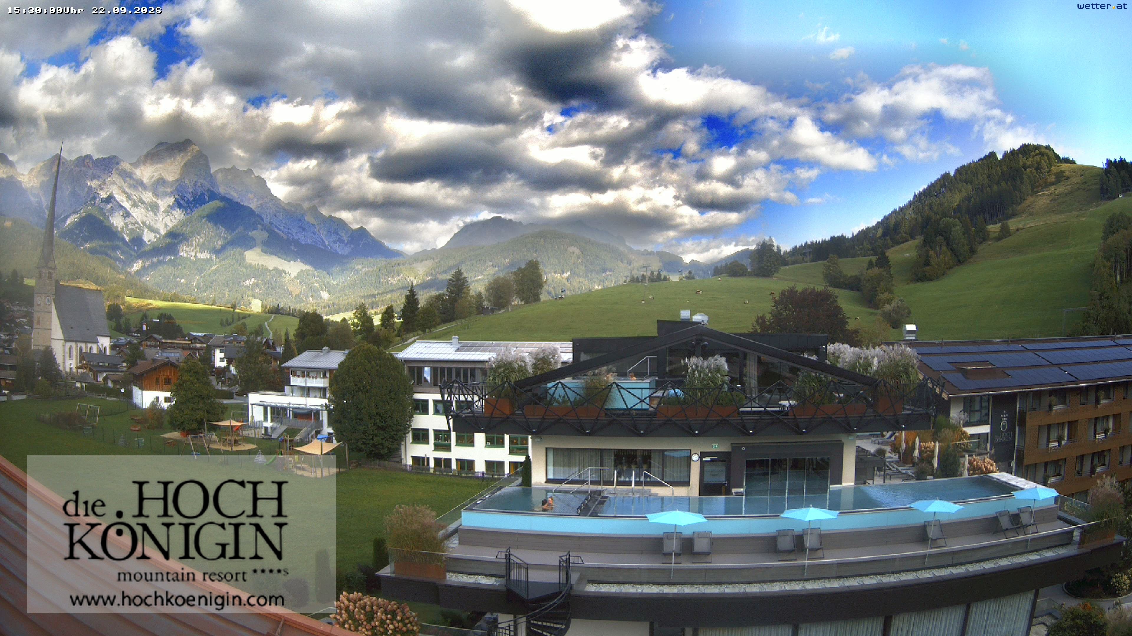Archiv Foto Webcam Maria Alm: Ausblick Hotel Hochkönigin