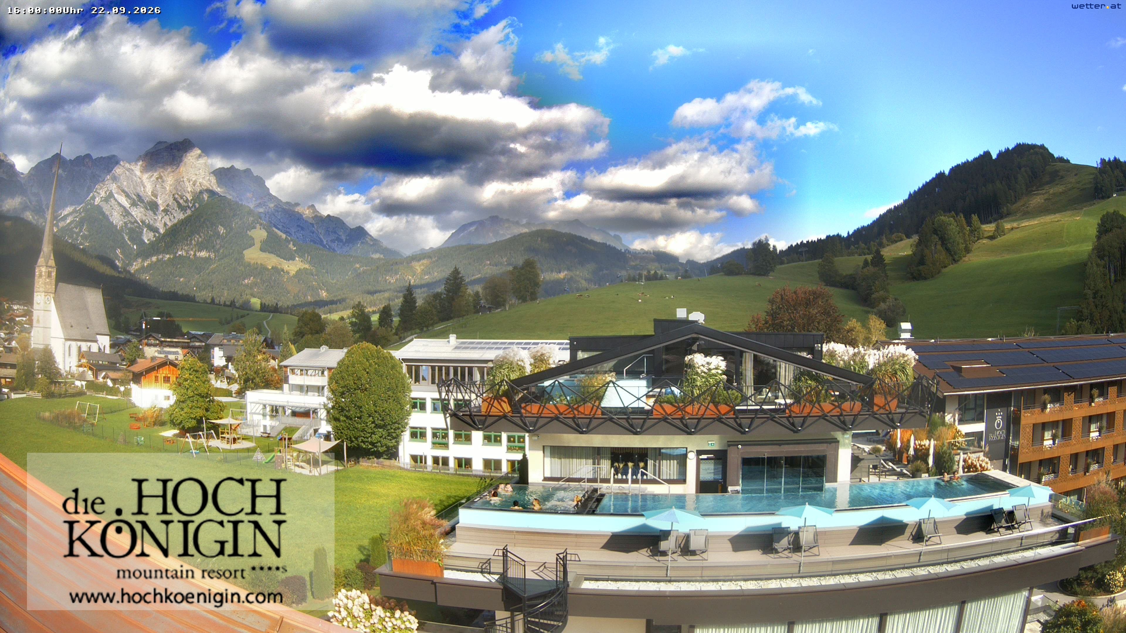 Archiv Foto Webcam Maria Alm: Ausblick Hotel Hochkönigin