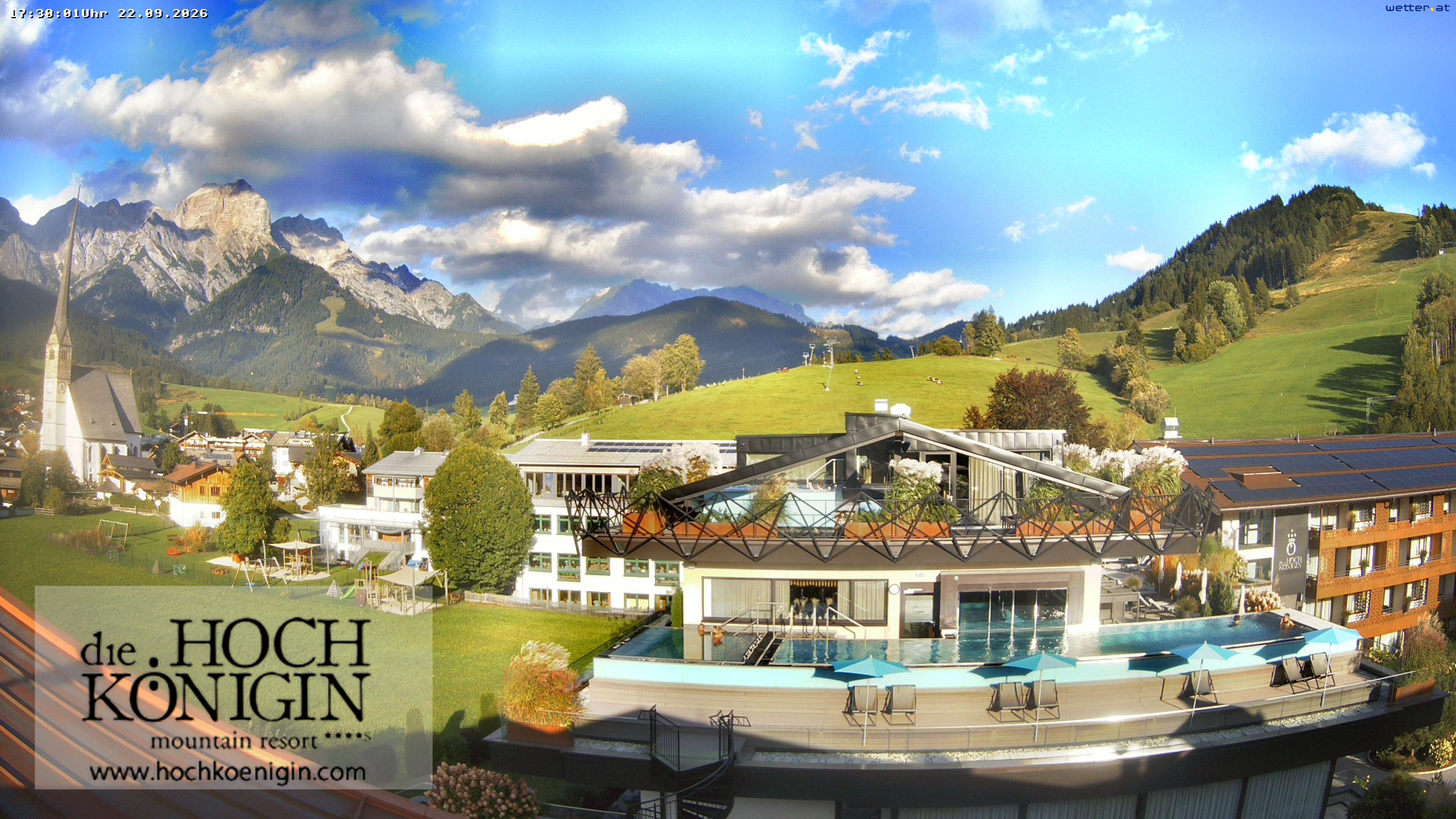 Archiv Foto Webcam Maria Alm: Ausblick Hotel Hochkönigin