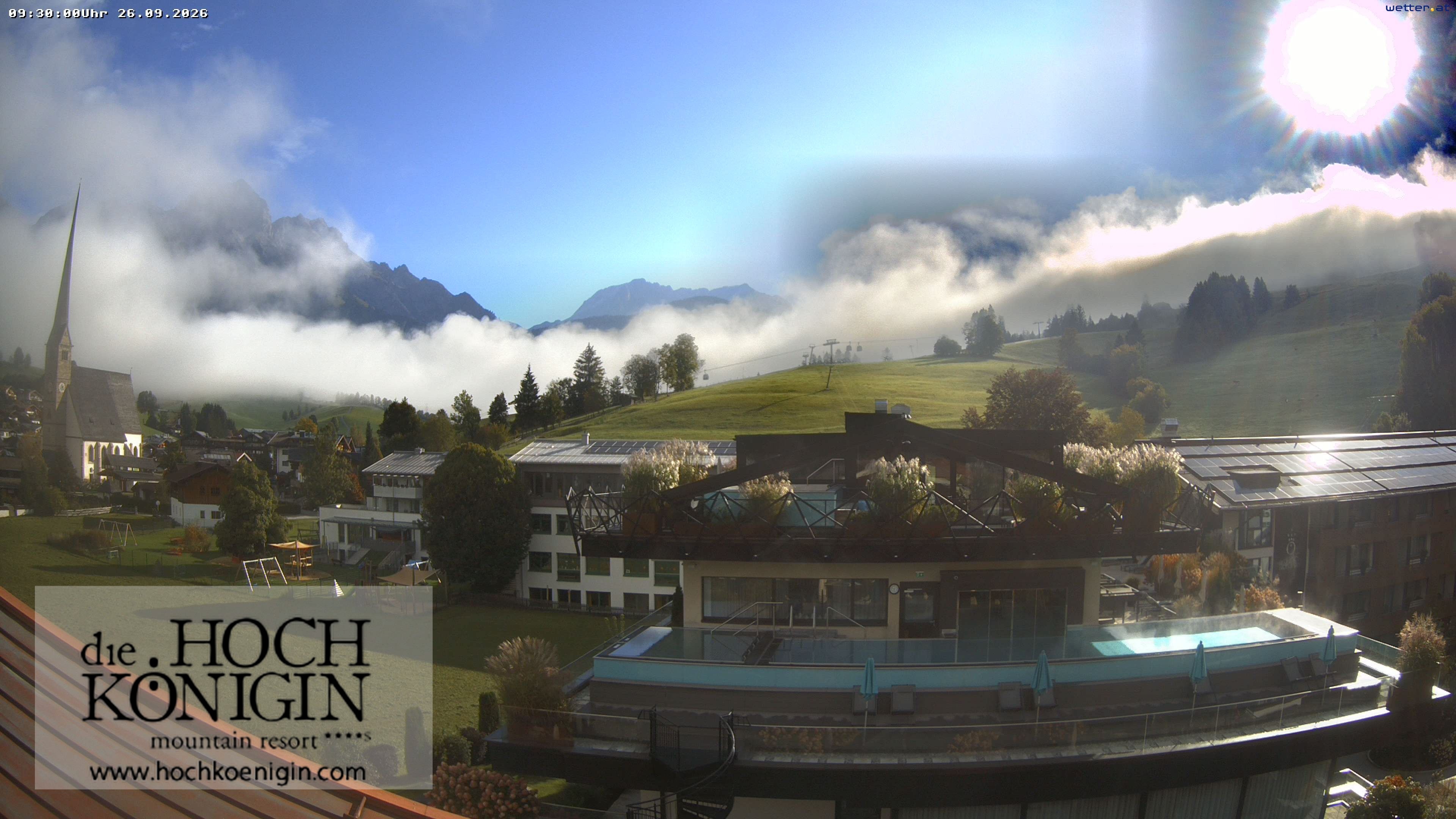 Archiv Foto Webcam Maria Alm: Ausblick Hotel Hochkönigin