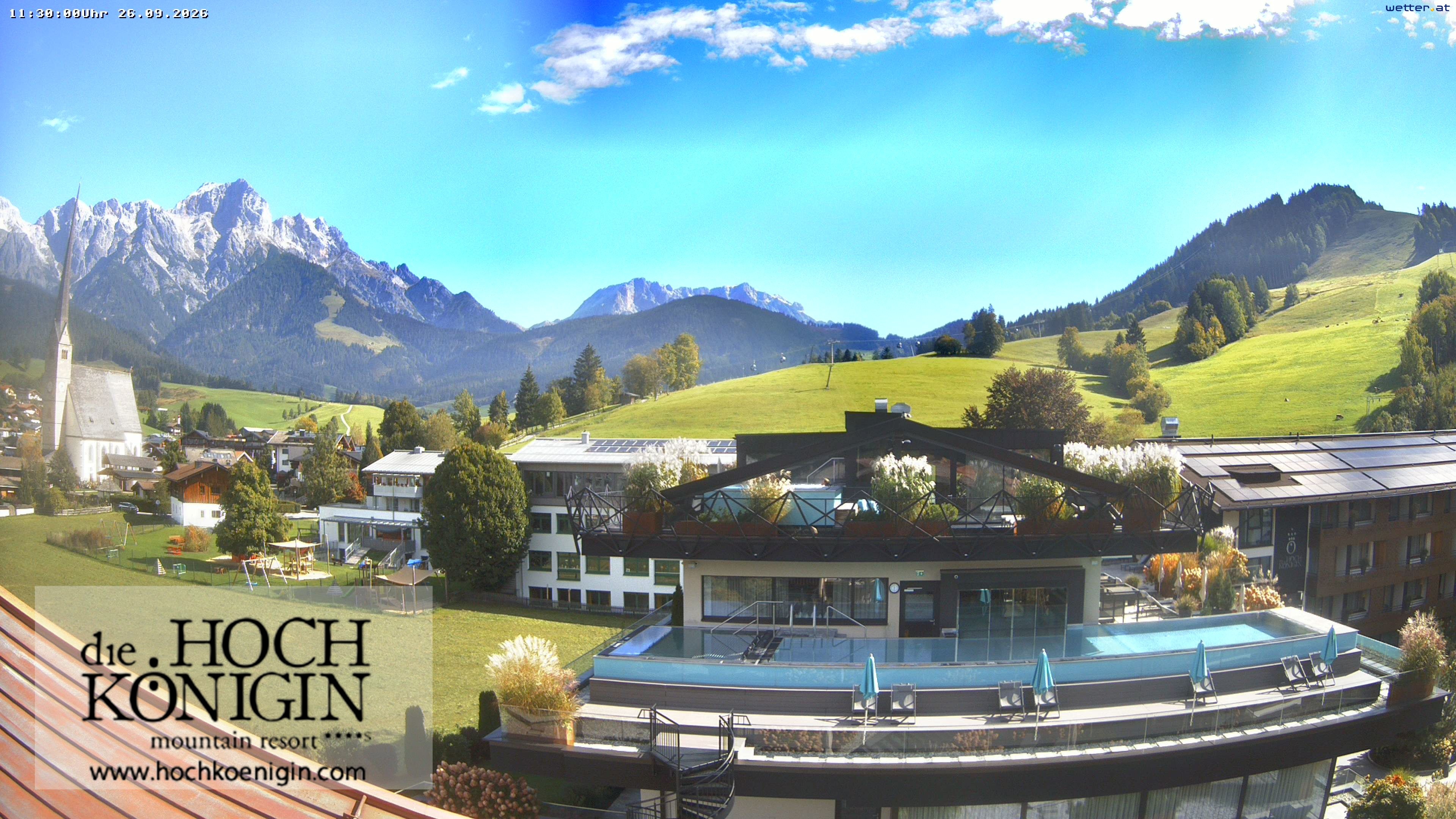 Archiv Foto Webcam Maria Alm: Ausblick Hotel Hochkönigin