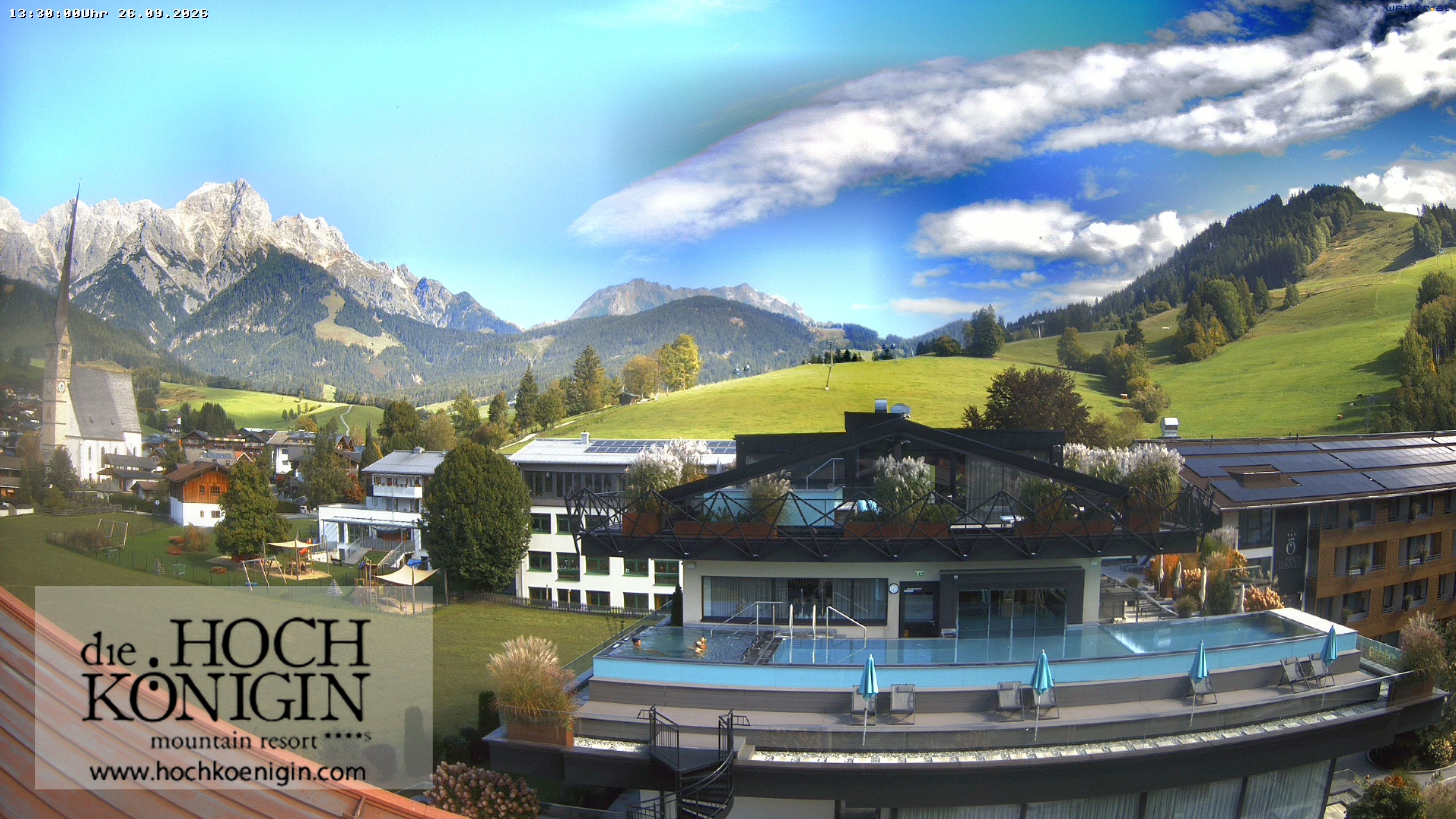 Archiv Foto Webcam Maria Alm: Ausblick Hotel Hochkönigin