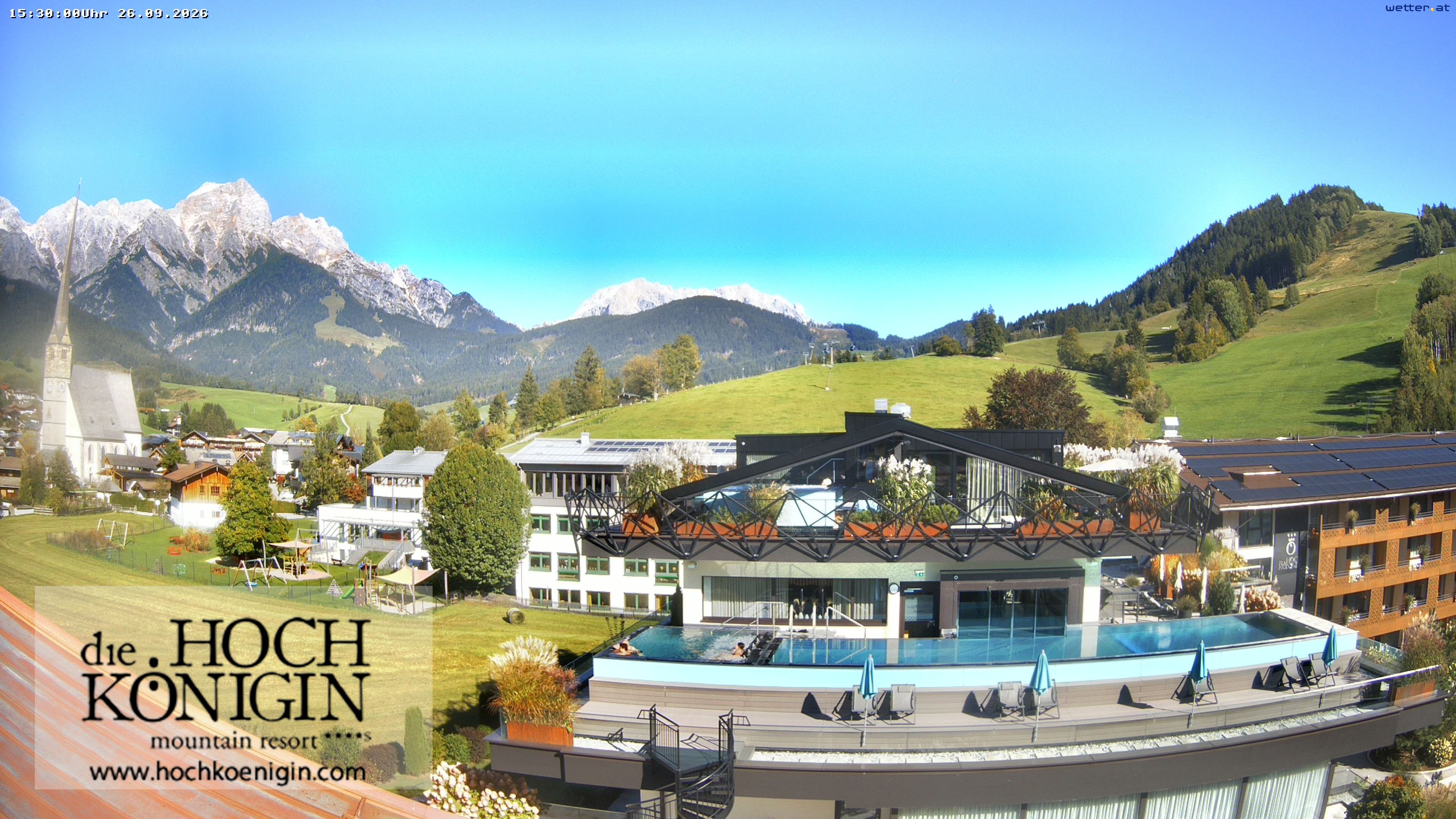 Archiv Foto Webcam Maria Alm: Ausblick Hotel Hochkönigin