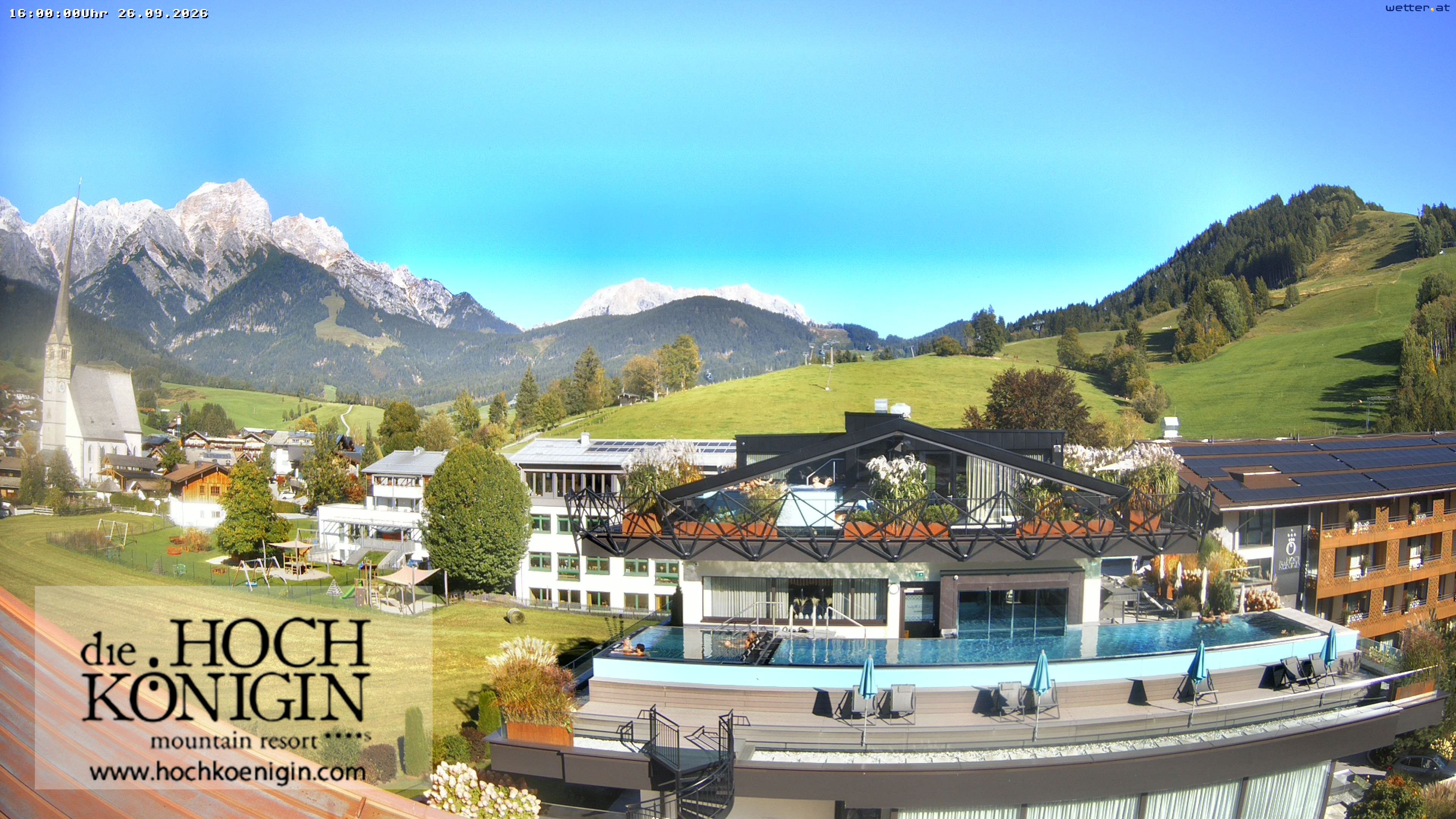 Archiv Foto Webcam Maria Alm: Ausblick Hotel Hochkönigin
