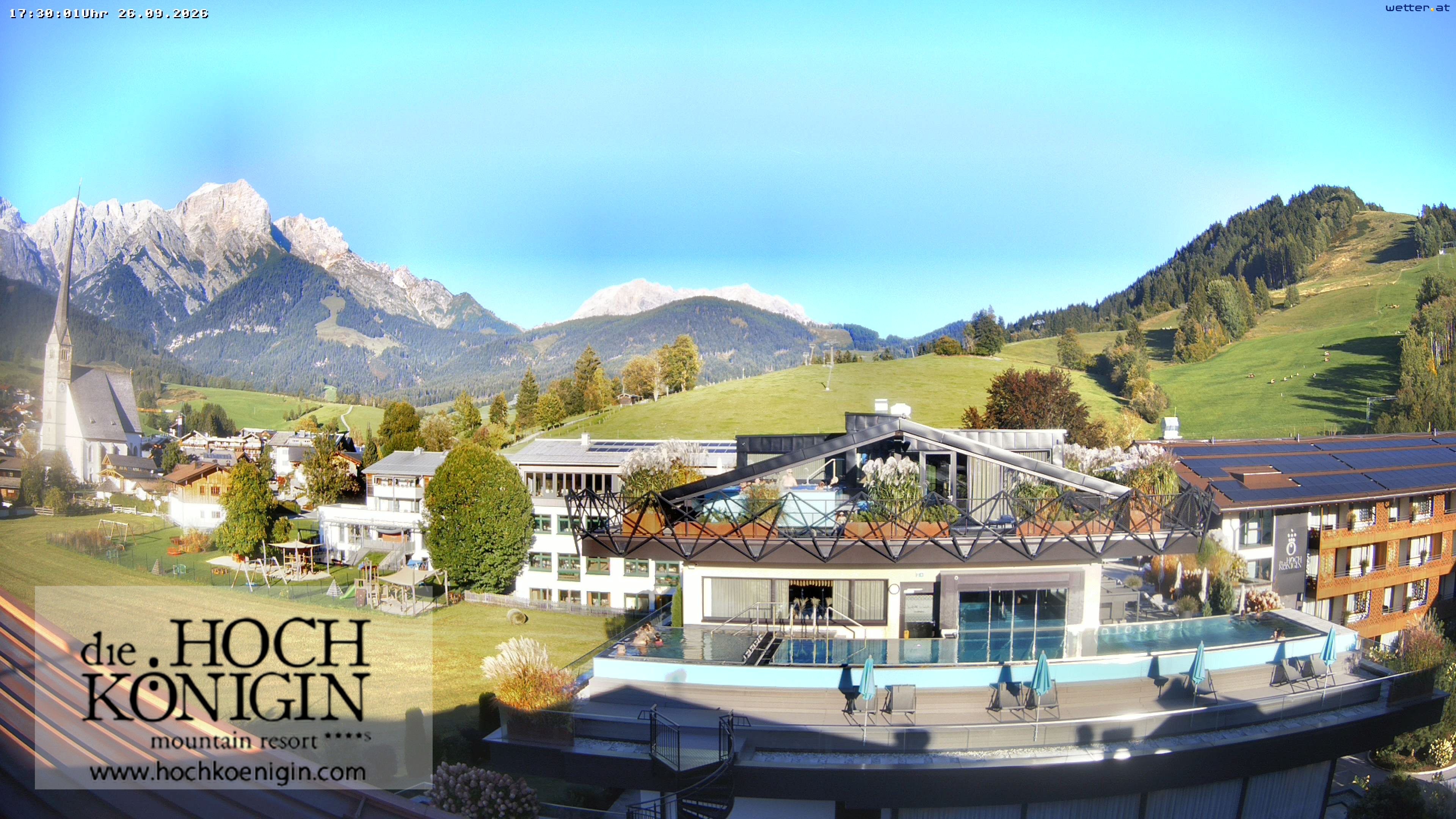 Archiv Foto Webcam Maria Alm: Ausblick Hotel Hochkönigin