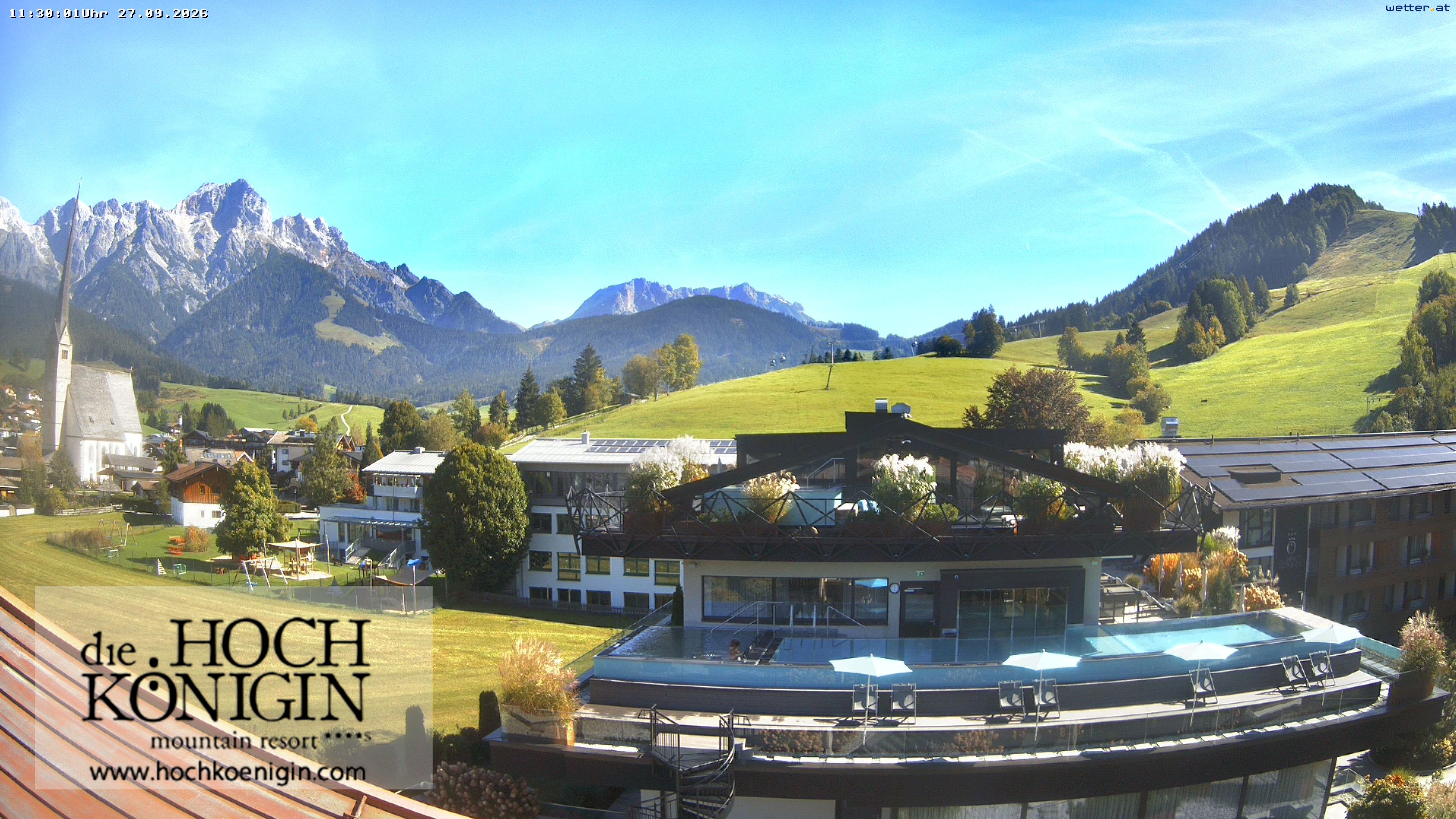 Archiv Foto Webcam Maria Alm: Ausblick Hotel Hochkönigin