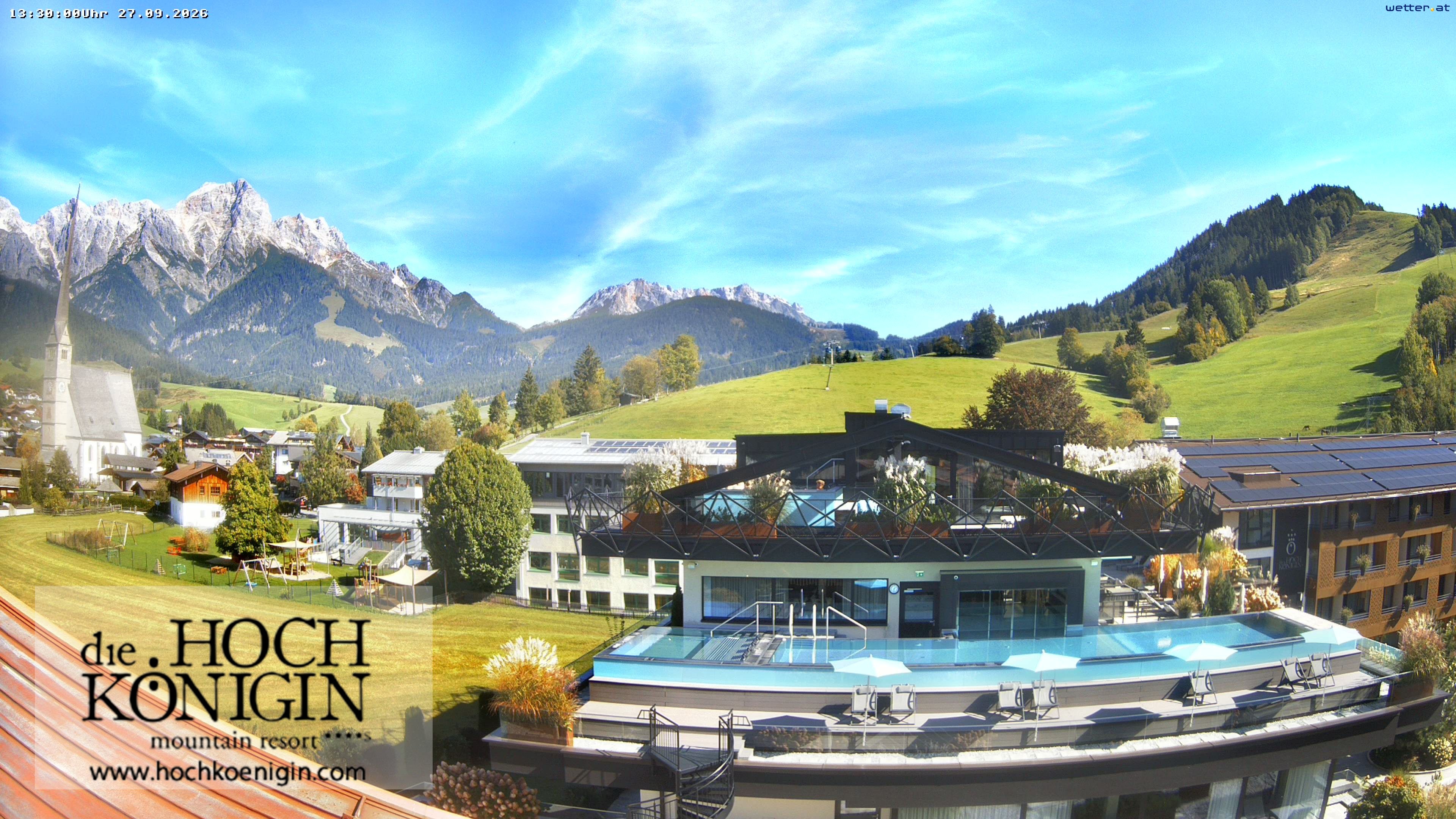 Archiv Foto Webcam Maria Alm: Ausblick Hotel Hochkönigin