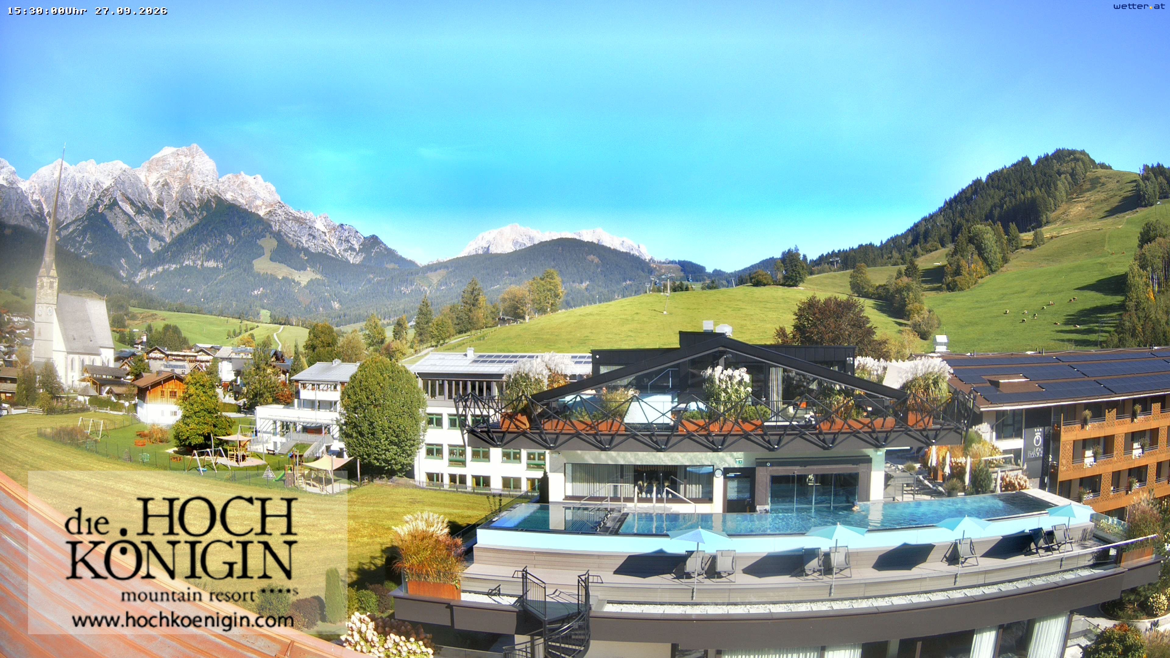 Archiv Foto Webcam Maria Alm: Ausblick Hotel Hochkönigin