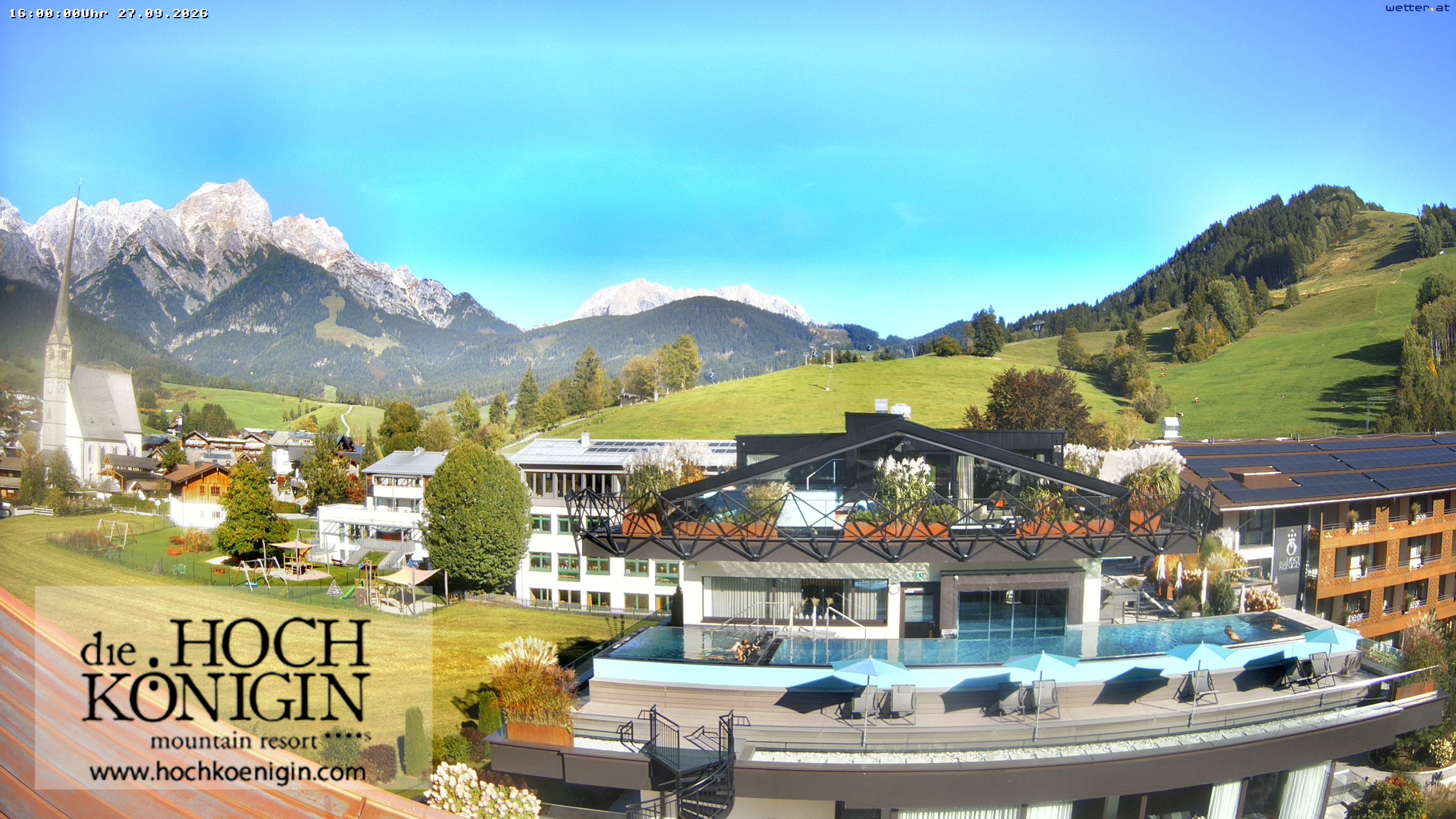 Archiv Foto Webcam Maria Alm: Ausblick Hotel Hochkönigin