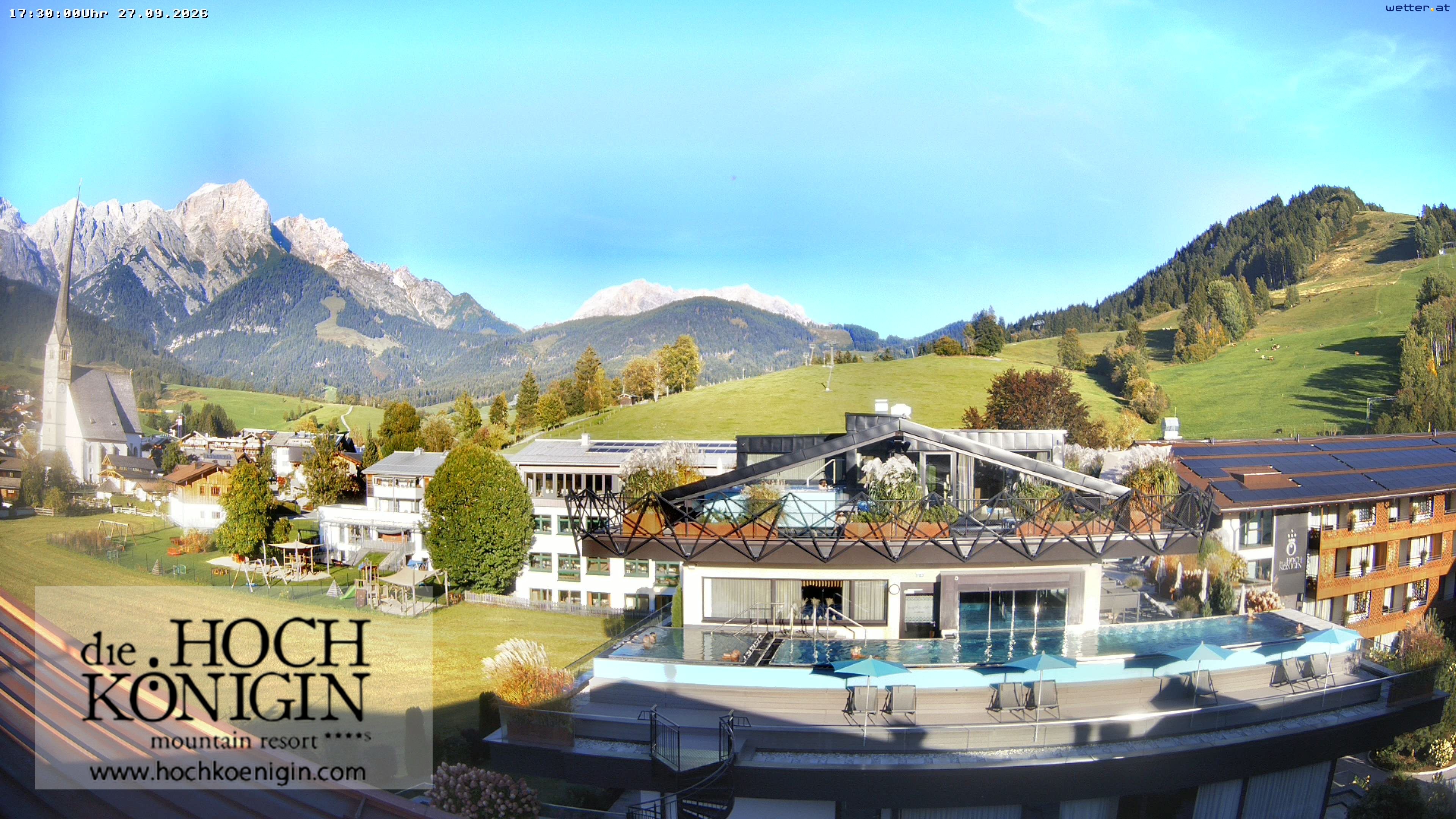 Archiv Foto Webcam Maria Alm: Ausblick Hotel Hochkönigin