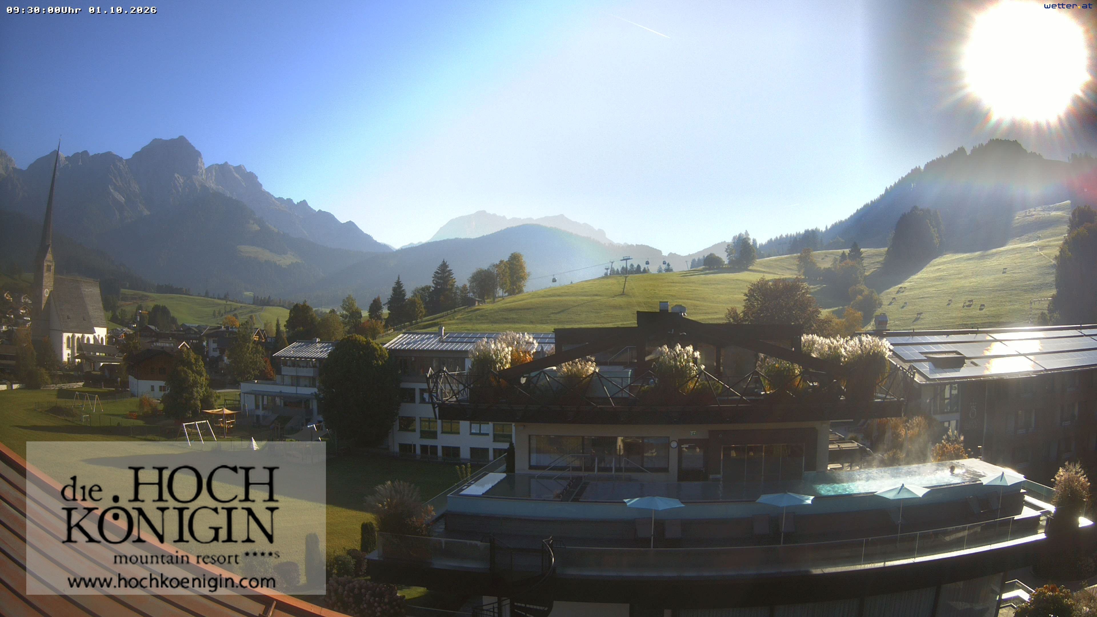 Archiv Foto Webcam Maria Alm: Ausblick Hotel Hochkönigin