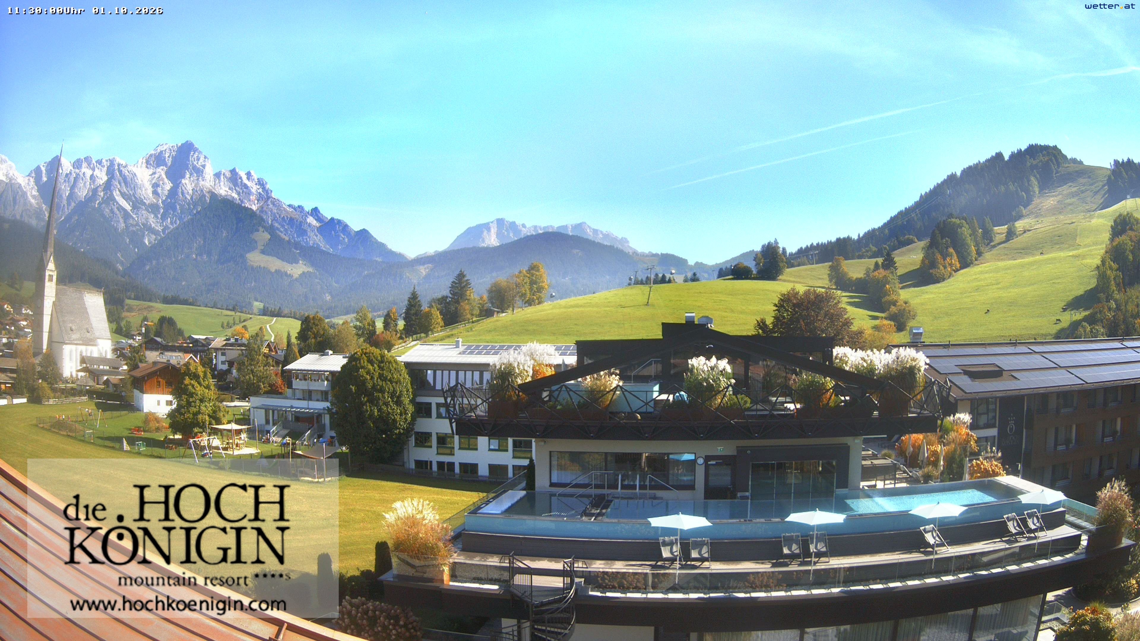 Archiv Foto Webcam Maria Alm: Ausblick Hotel Hochkönigin