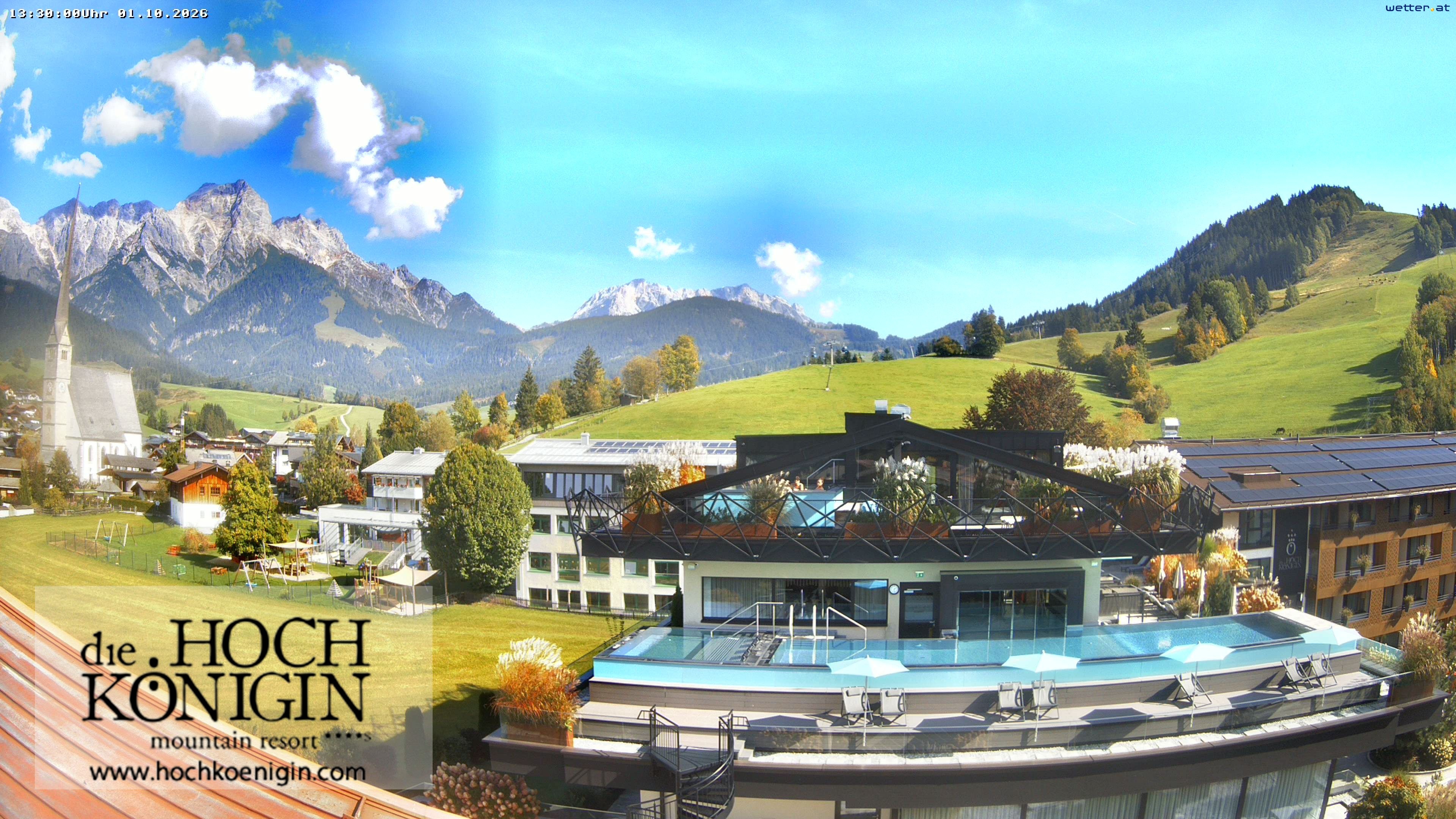 Archiv Foto Webcam Maria Alm: Ausblick Hotel Hochkönigin