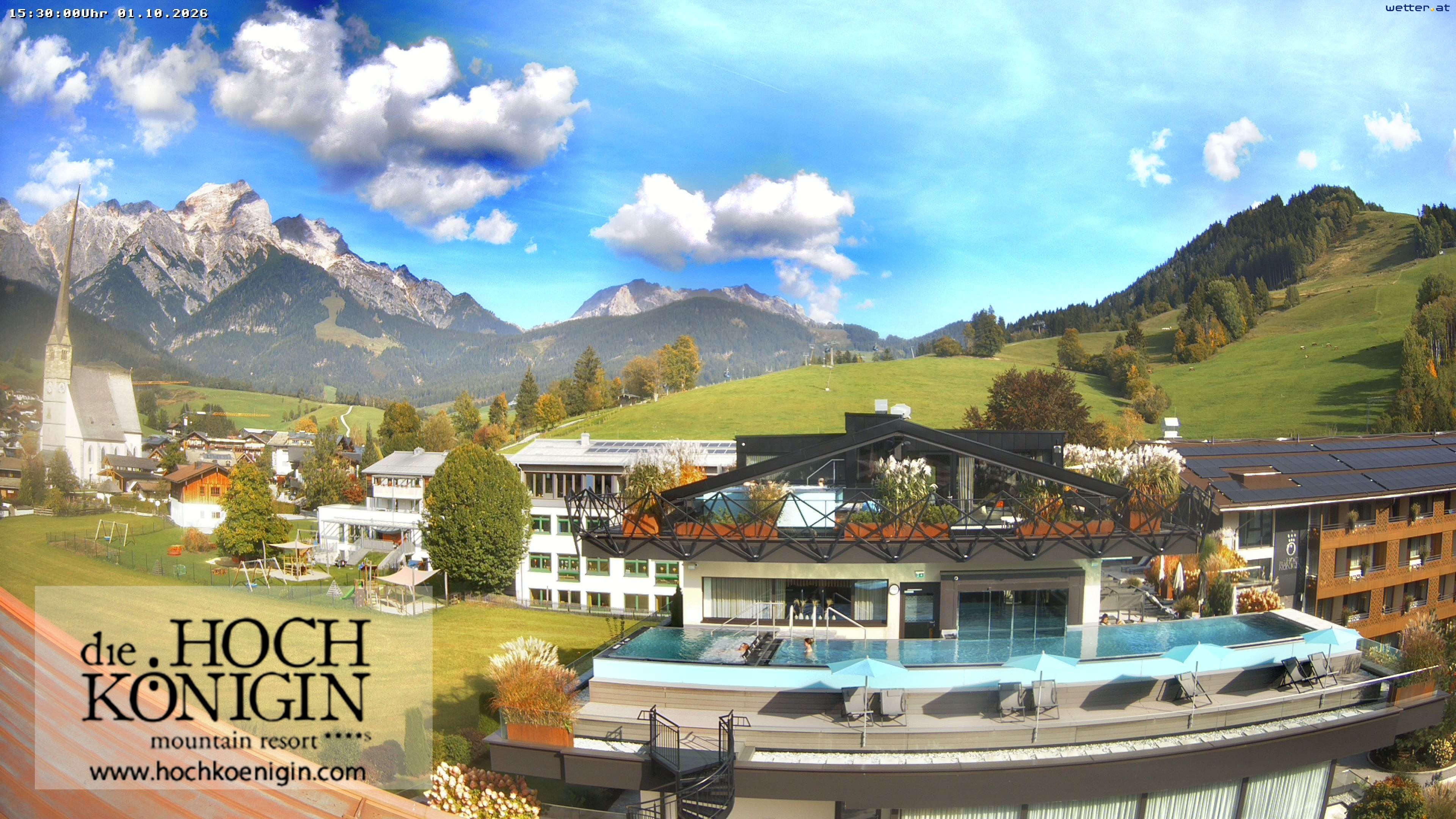 Archiv Foto Webcam Maria Alm: Ausblick Hotel Hochkönigin