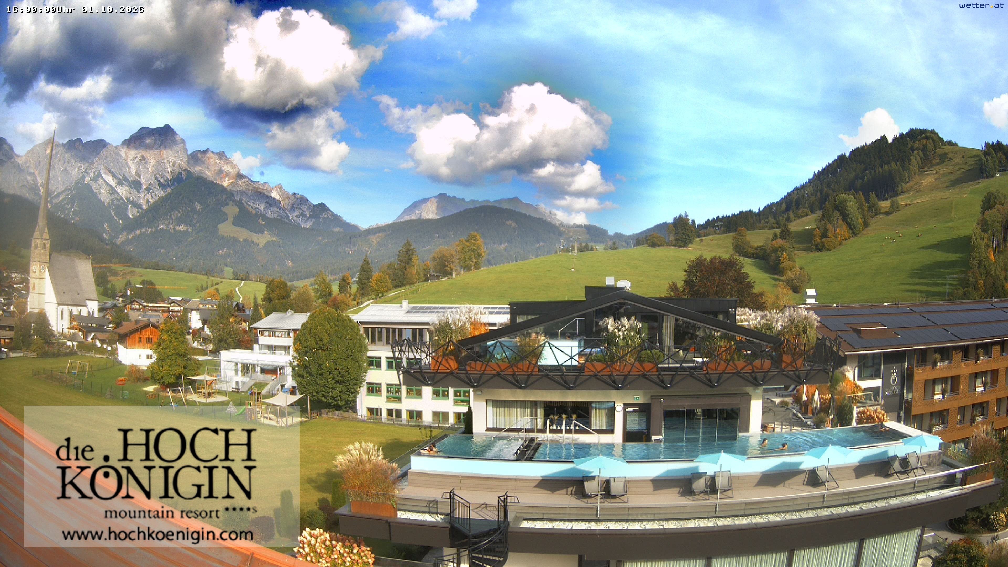 Archiv Foto Webcam Maria Alm: Ausblick Hotel Hochkönigin