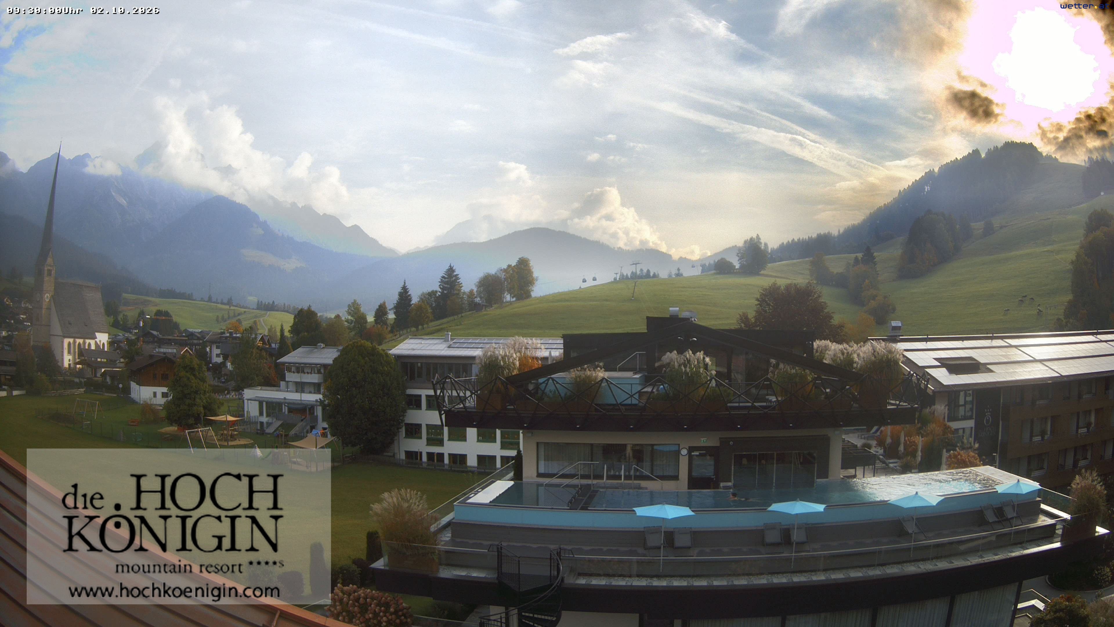Archiv Foto Webcam Maria Alm: Ausblick Hotel Hochkönigin