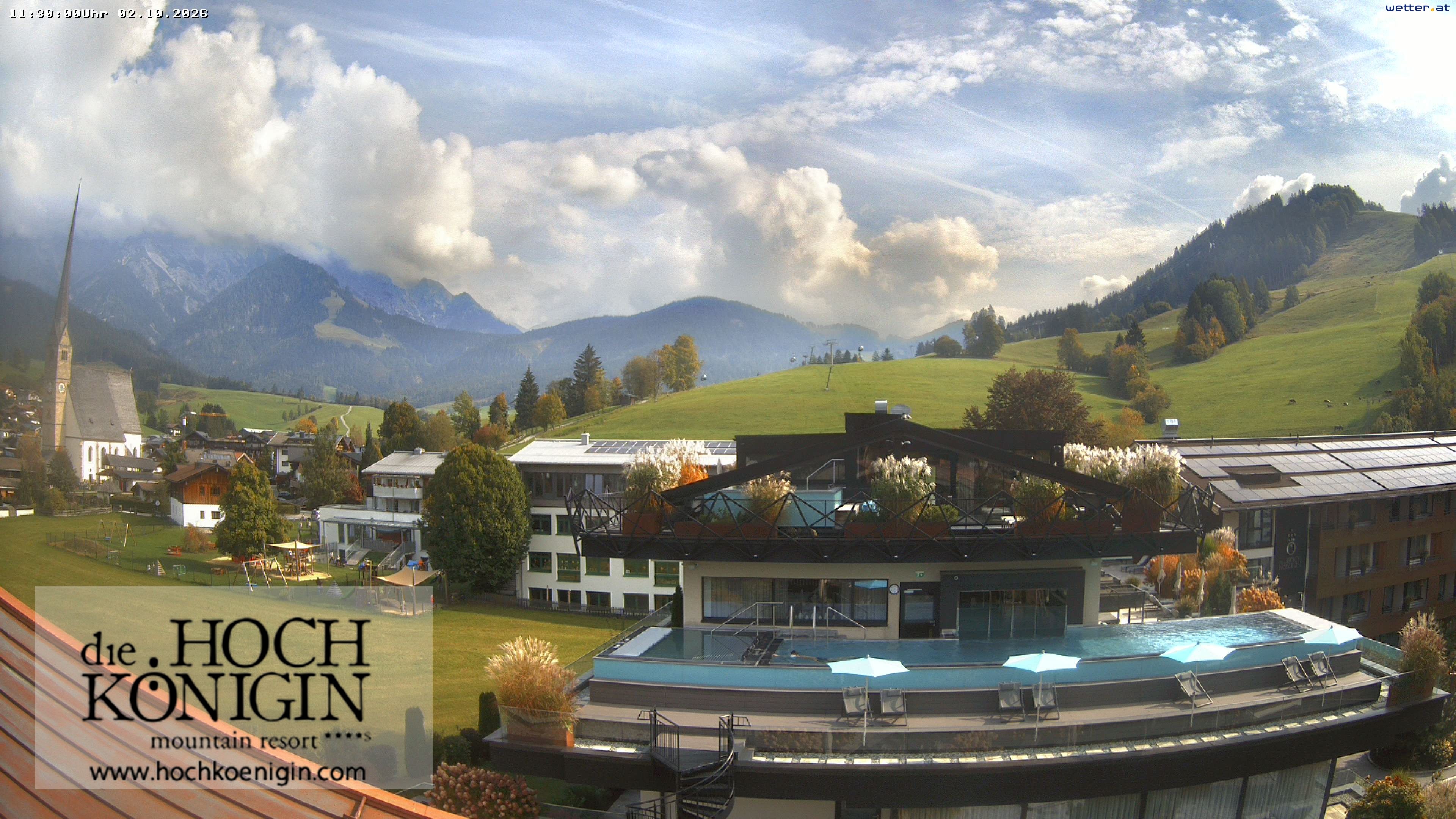 Archiv Foto Webcam Maria Alm: Ausblick Hotel Hochkönigin