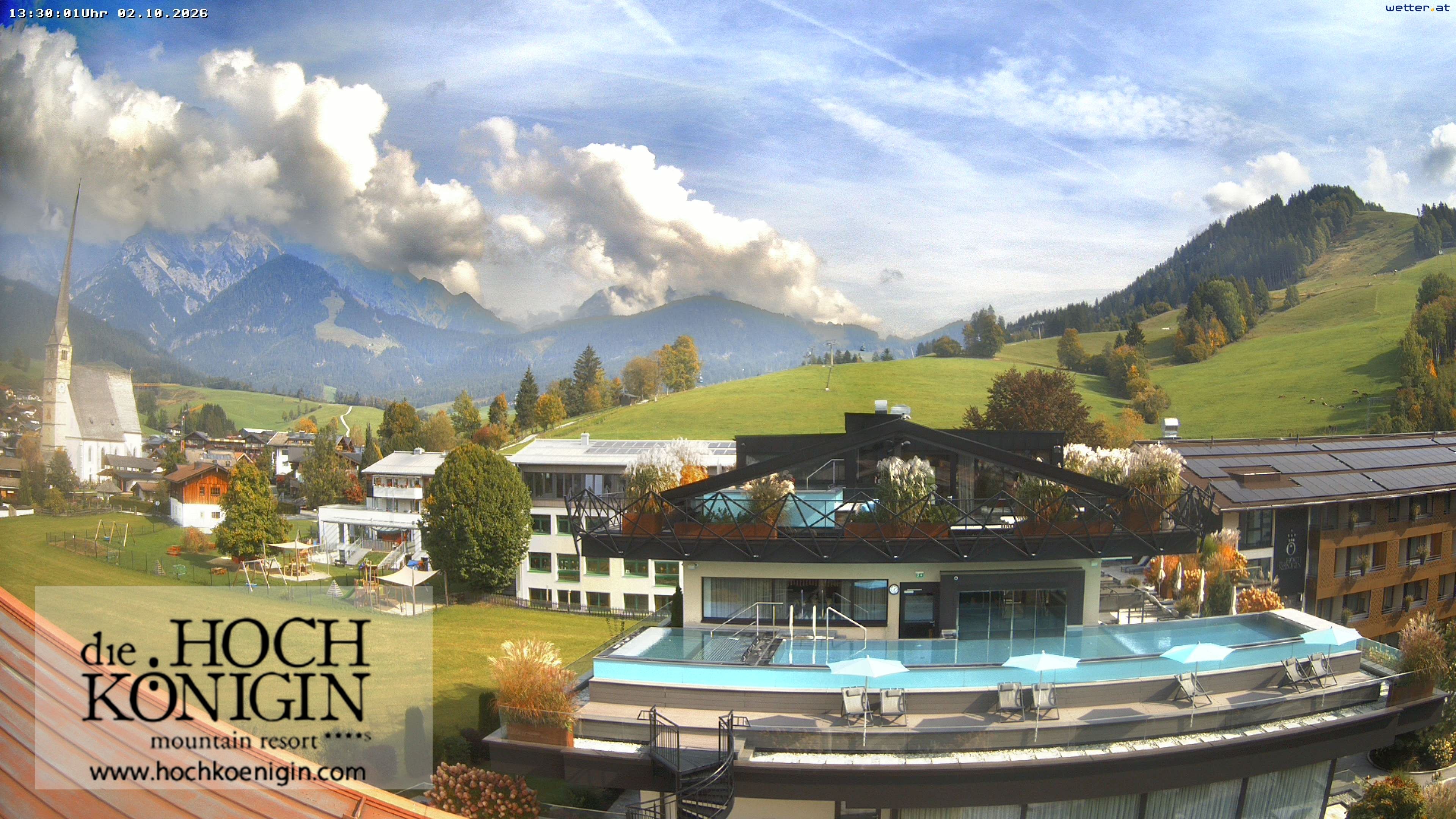 Archiv Foto Webcam Maria Alm: Ausblick Hotel Hochkönigin