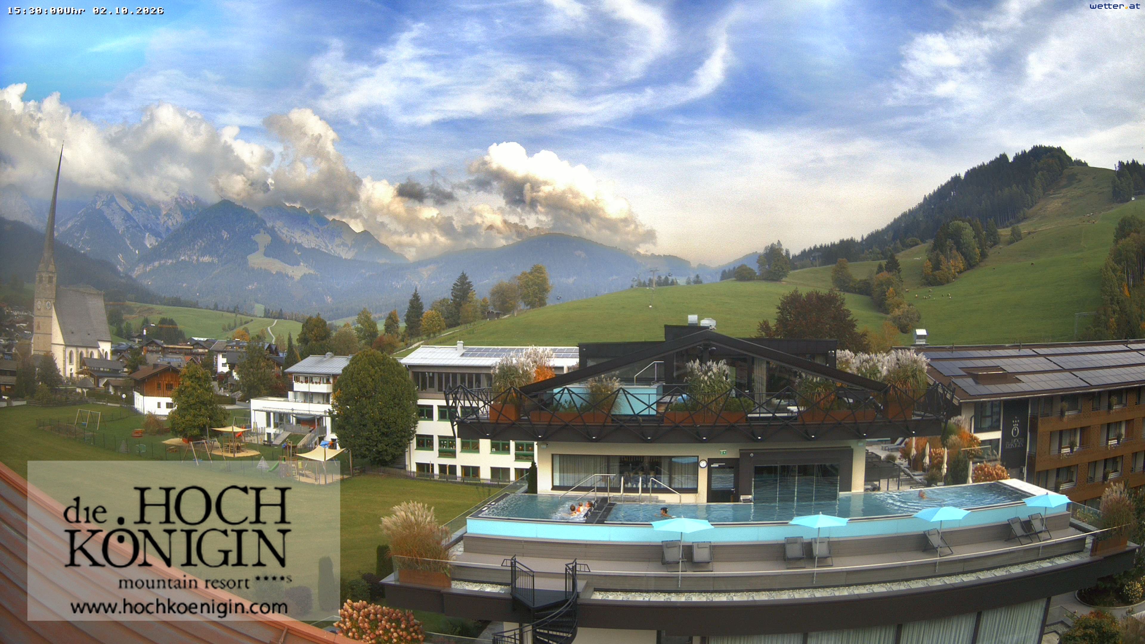 Archiv Foto Webcam Maria Alm: Ausblick Hotel Hochkönigin
