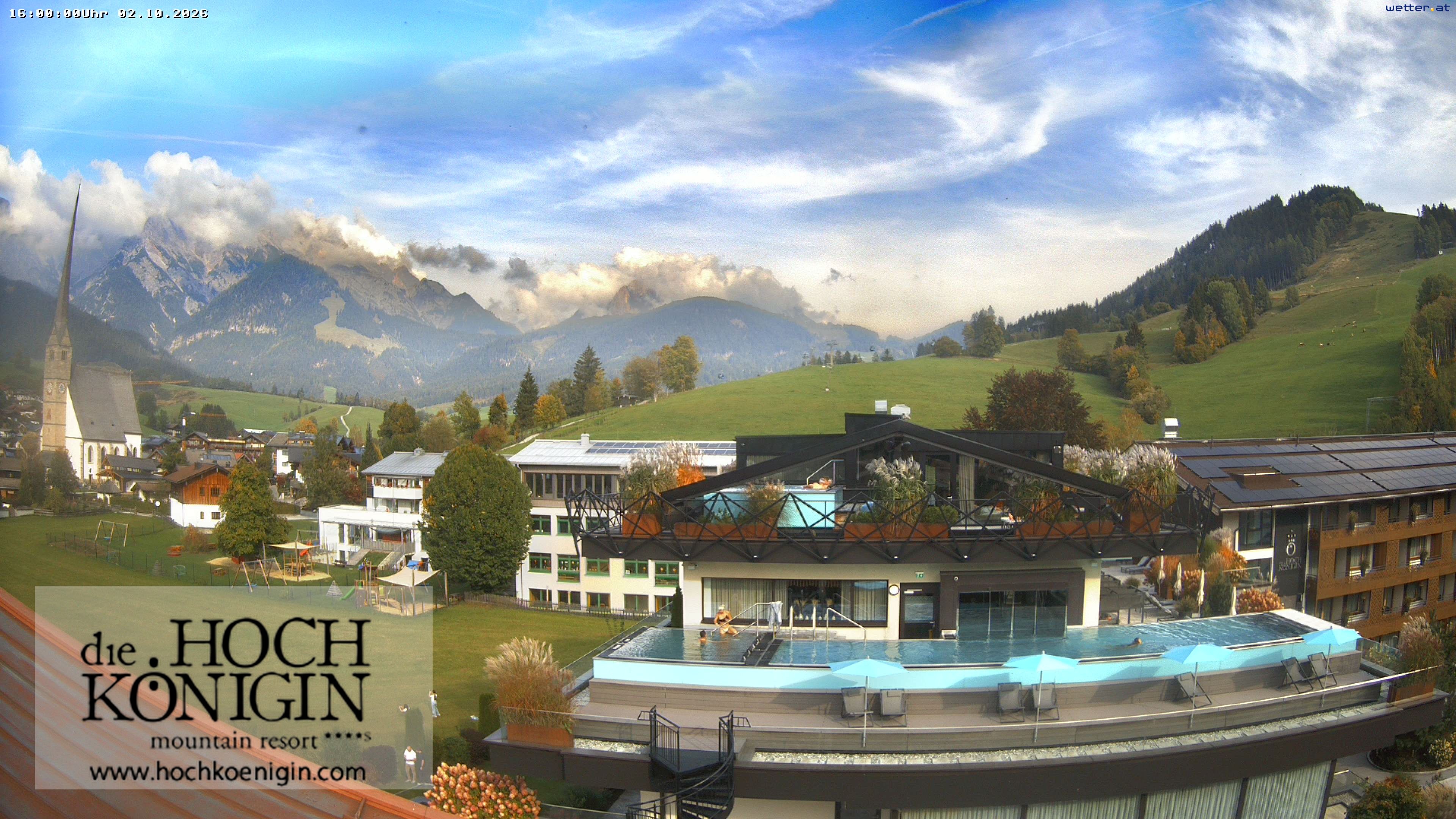 Archiv Foto Webcam Maria Alm: Ausblick Hotel Hochkönigin