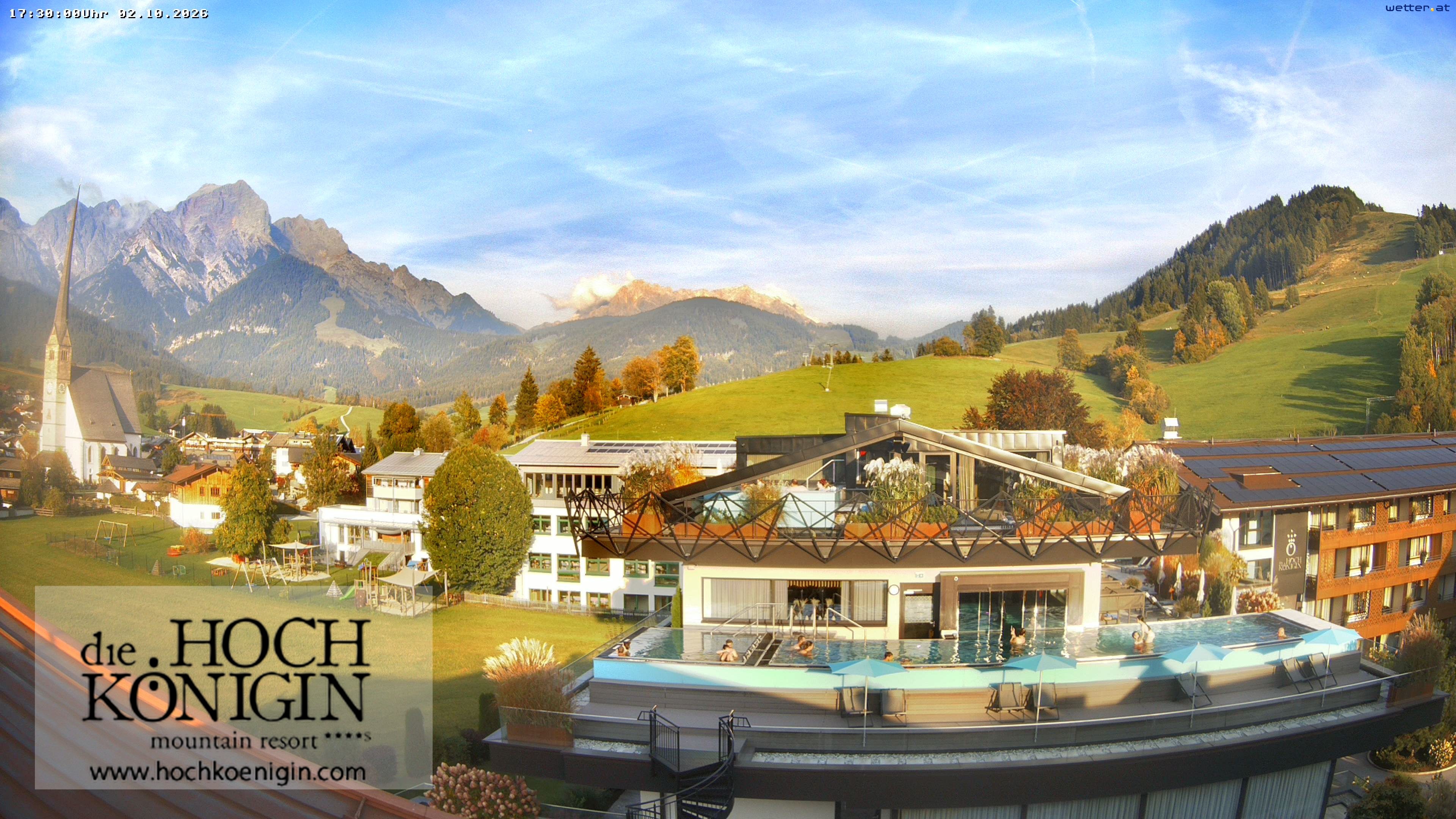Archiv Foto Webcam Maria Alm: Ausblick Hotel Hochkönigin