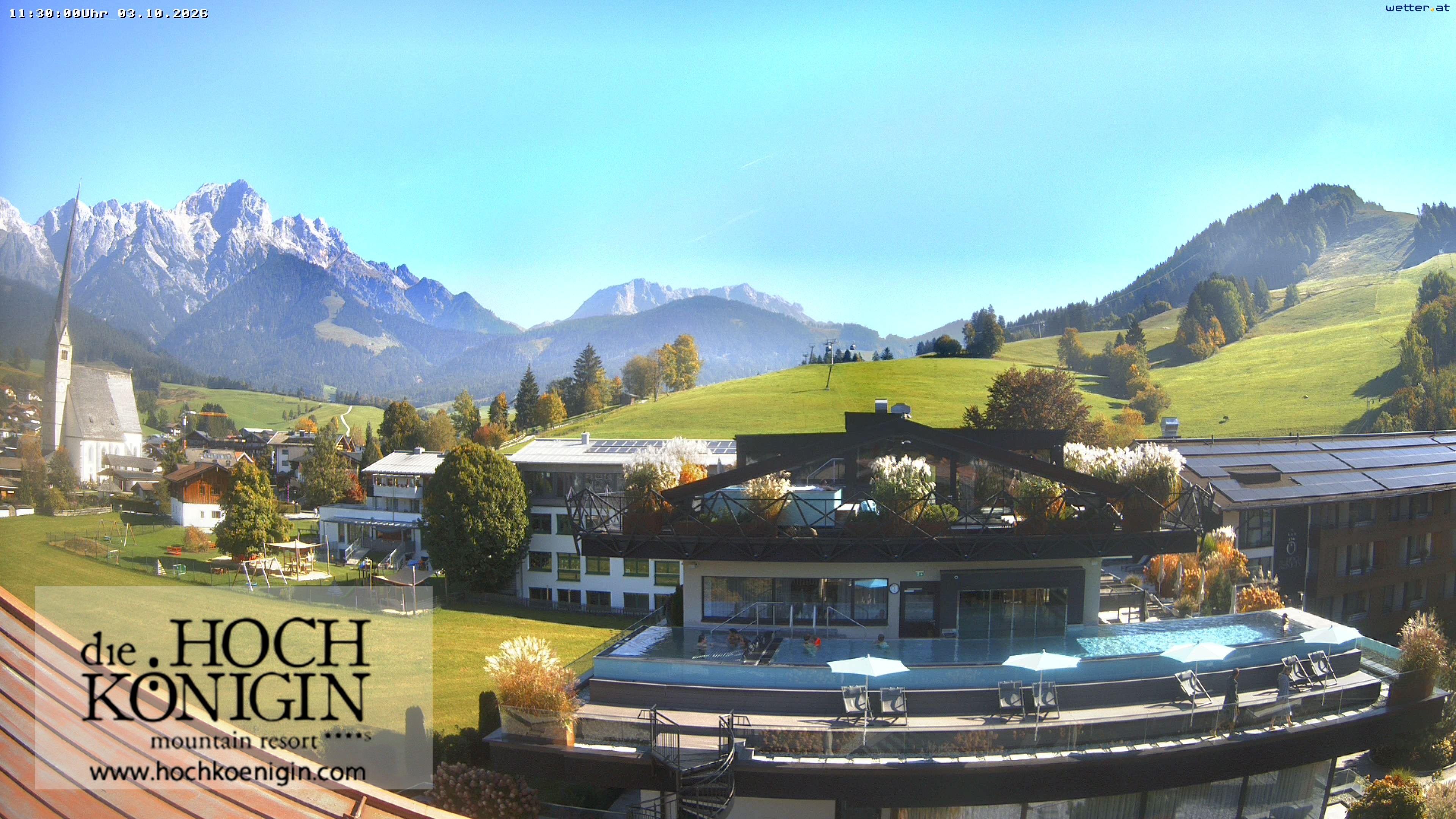 Archiv Foto Webcam Maria Alm: Ausblick Hotel Hochkönigin