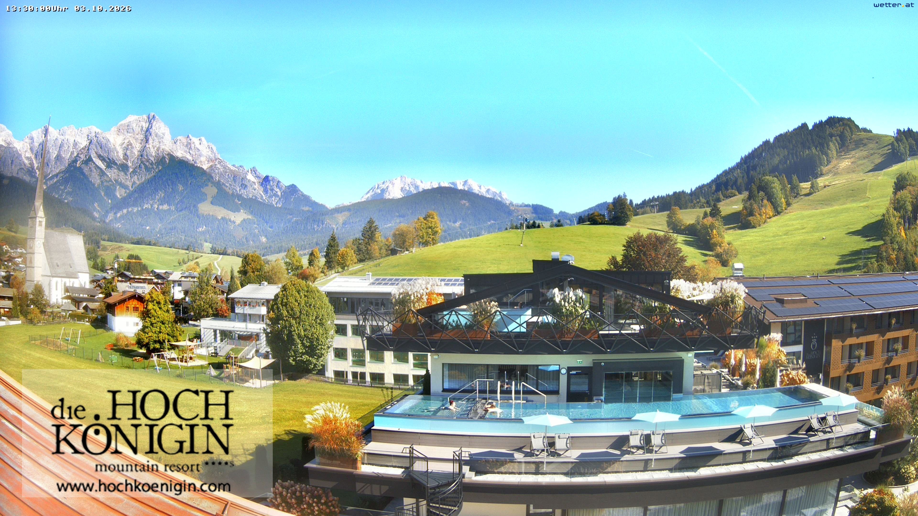 Archiv Foto Webcam Maria Alm: Ausblick Hotel Hochkönigin