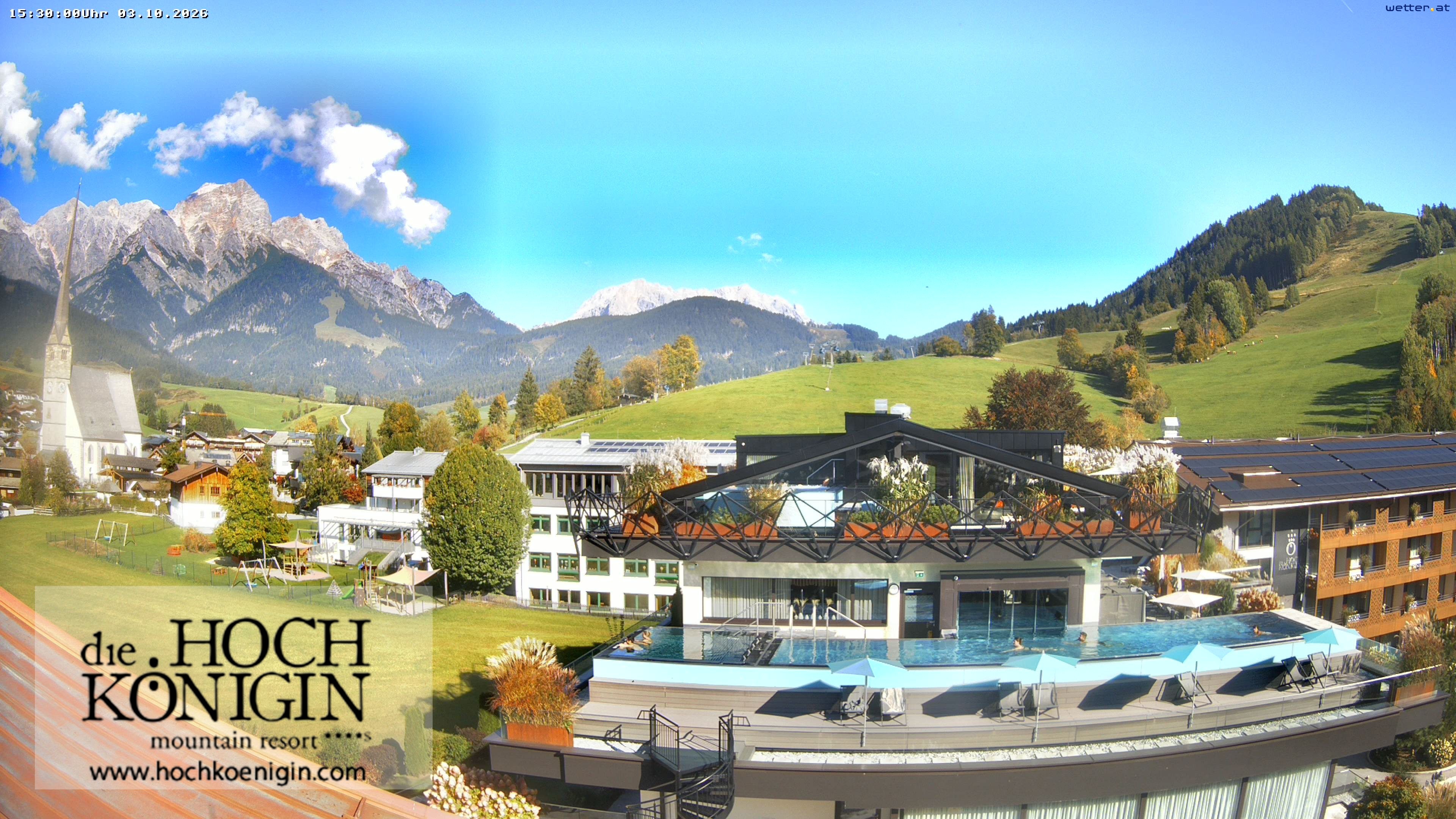Archiv Foto Webcam Maria Alm: Ausblick Hotel Hochkönigin